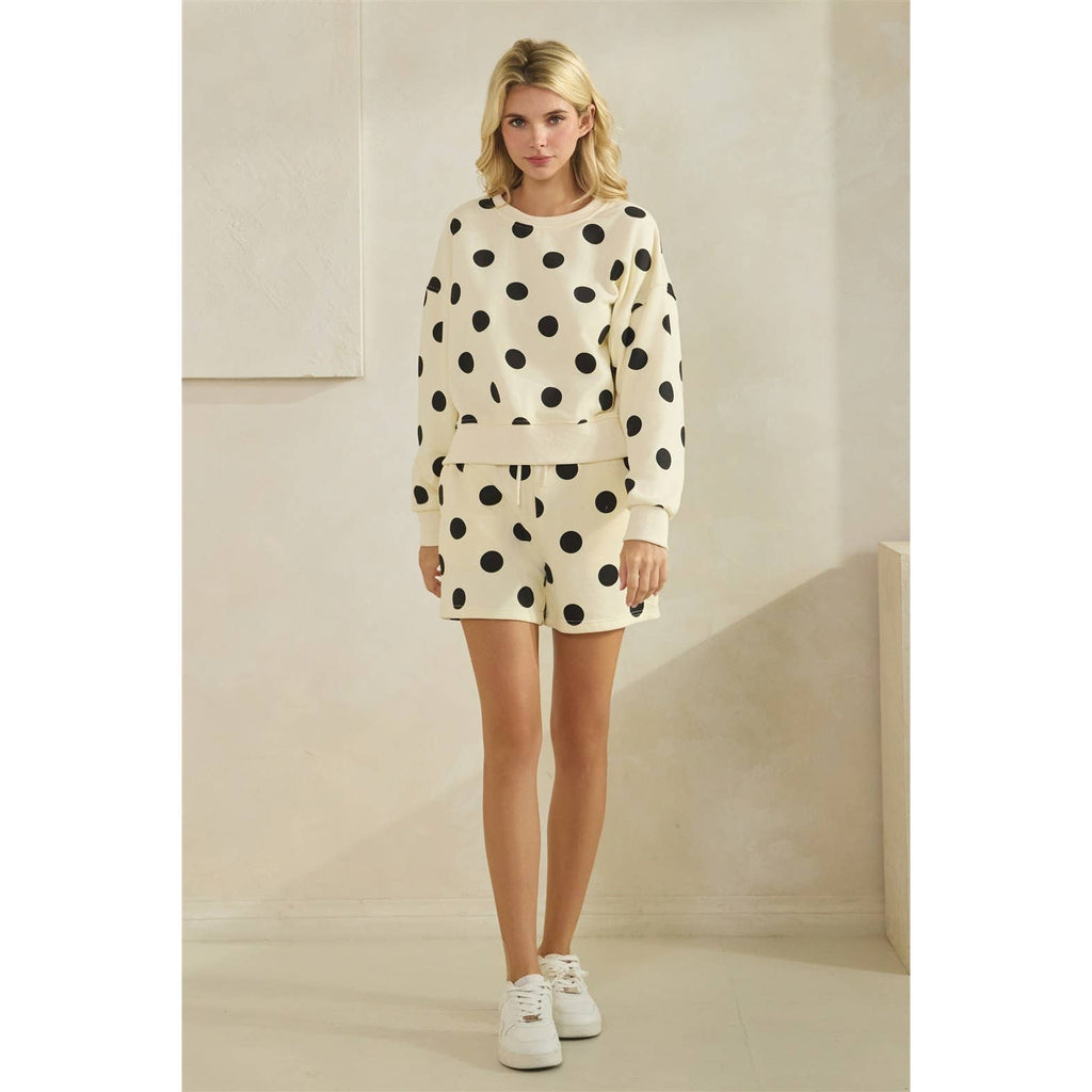 Polka Dot Crew Neck SweatShirt