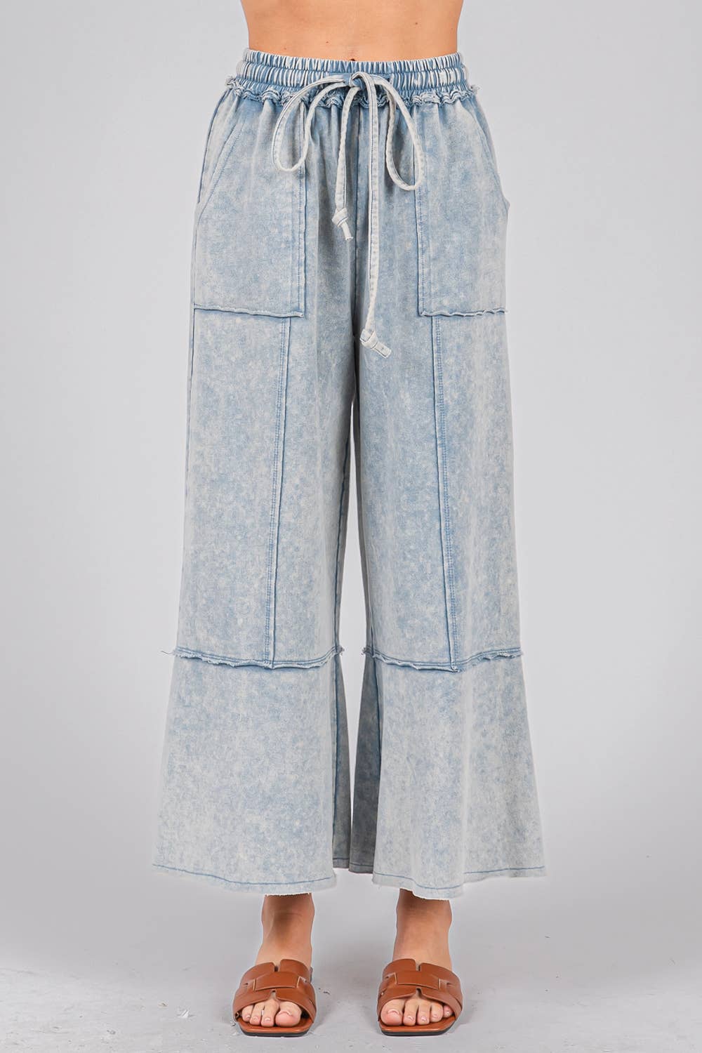 MINERAL WASHED TERRY KNIT PANTS