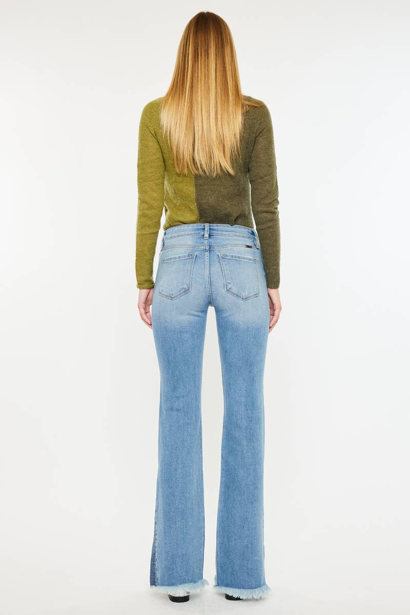 TWO TONE OPEN PACK MID RISE BOOTCUT