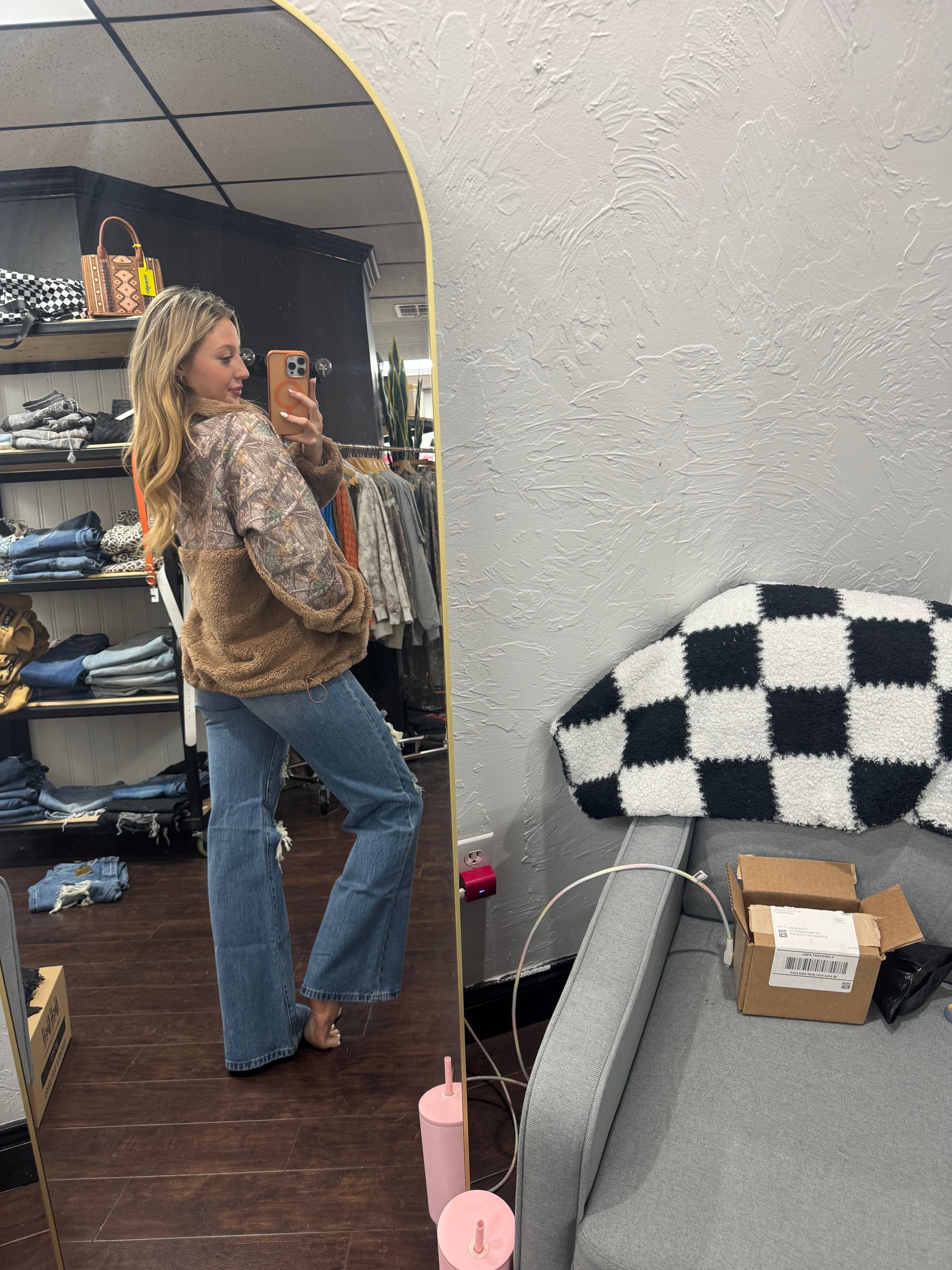 Camo Sherpa pullover