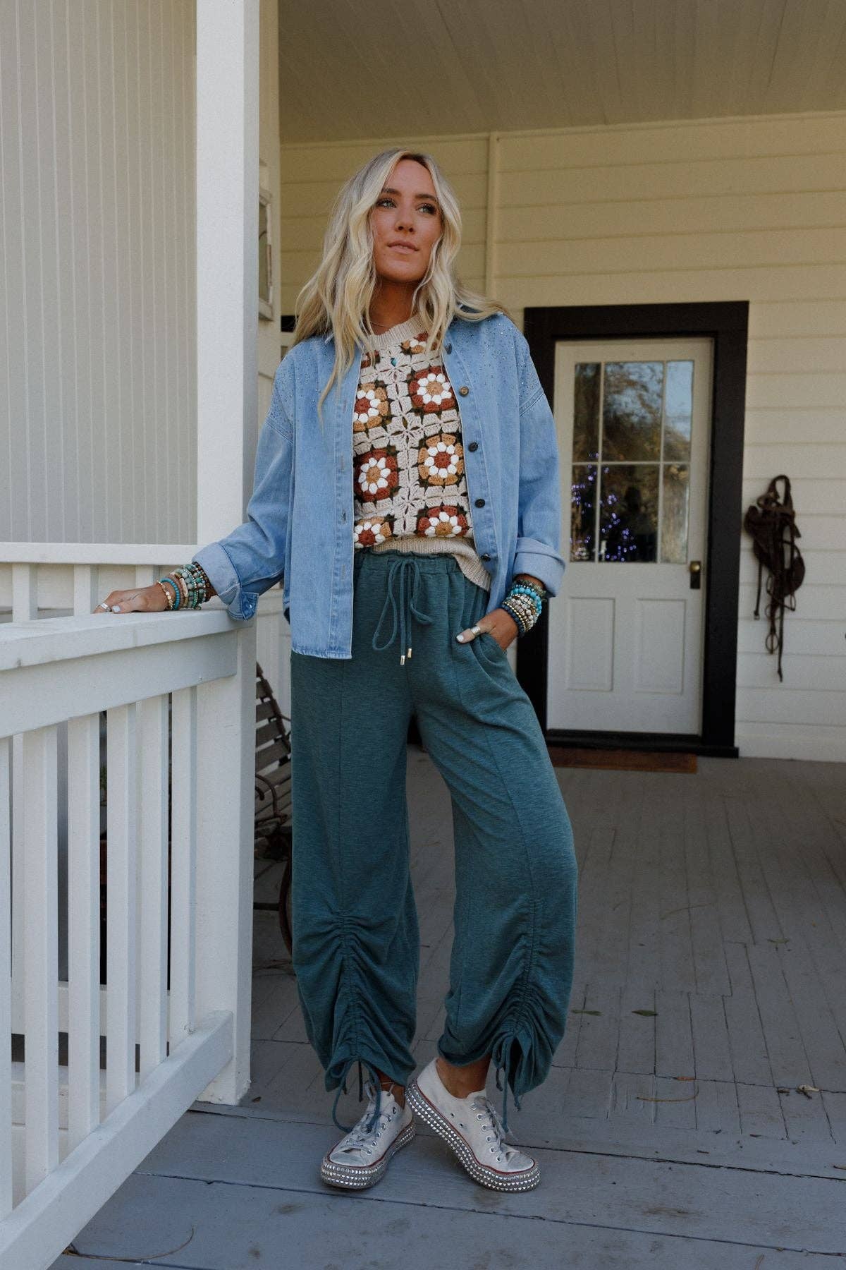 Solie Cinched Pants - Green Olive