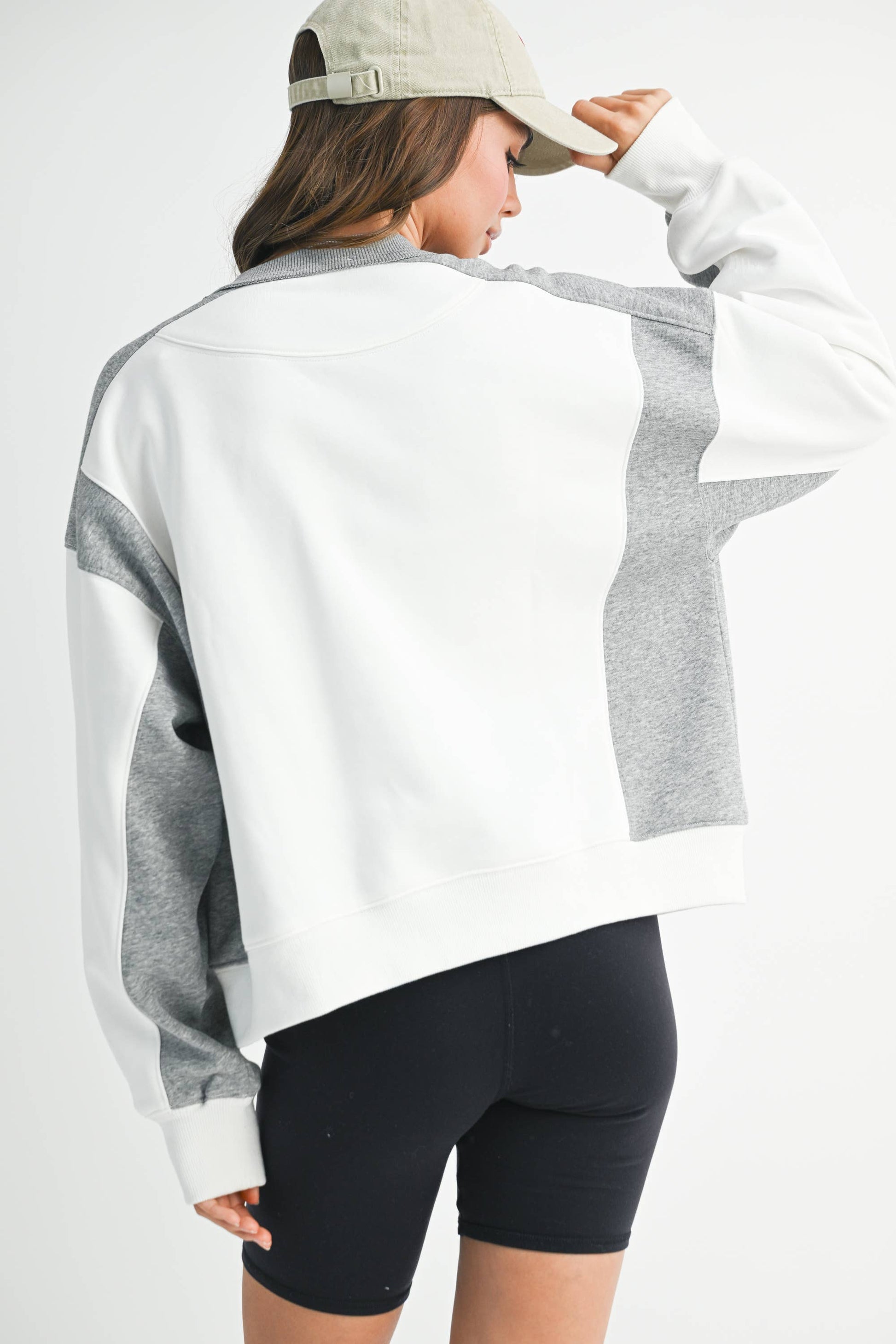 Colorblock Terry Pullover Sweatshirt
