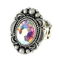 WESTERN OVAL CRYSTAL STRETCH RING 001