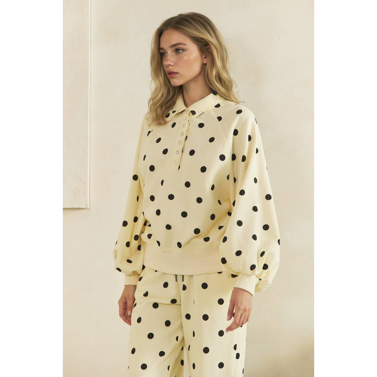 Playful Charm Polka Dot Quarter Zip