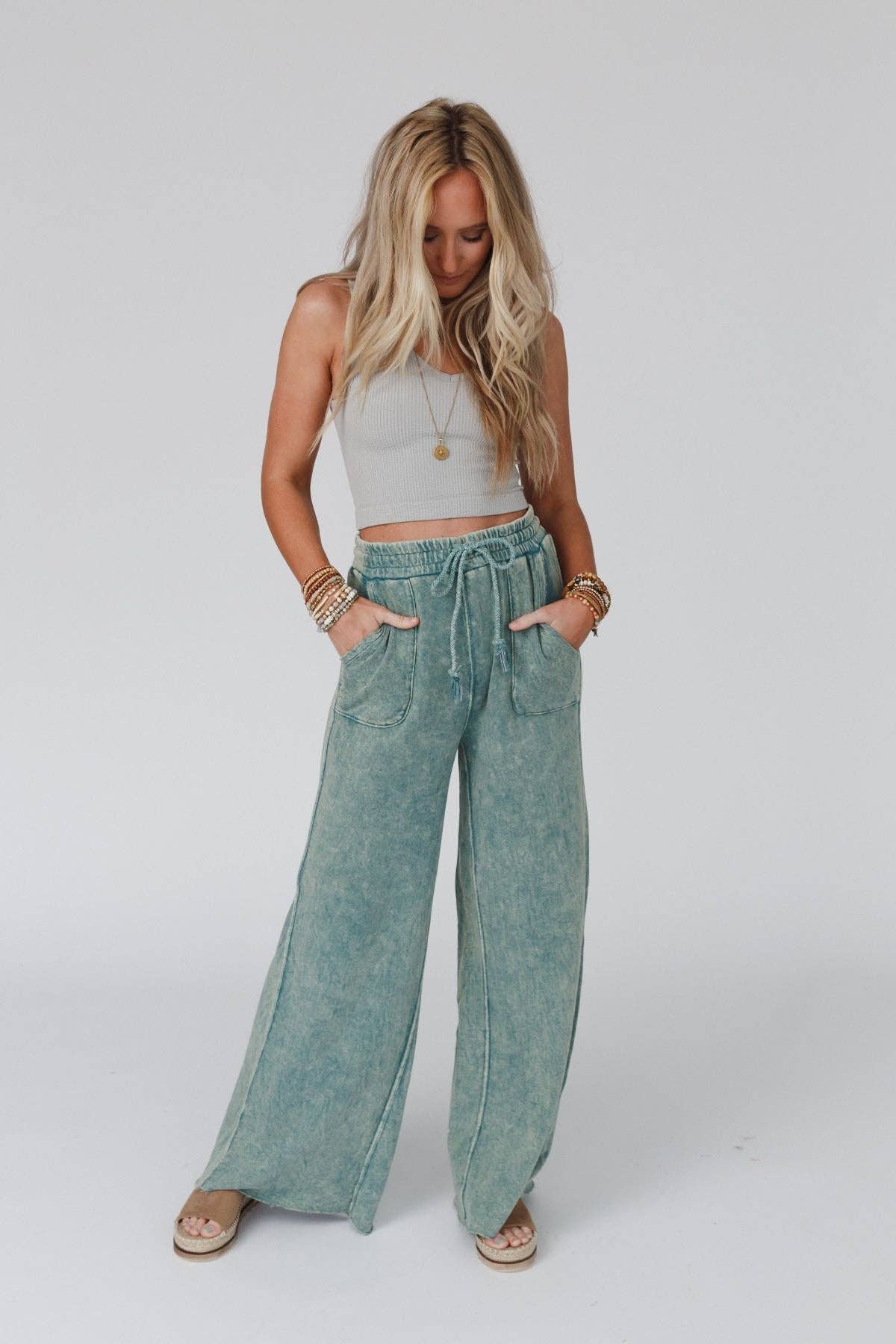Relaxing Robin Wide Leg Pant - New Teal