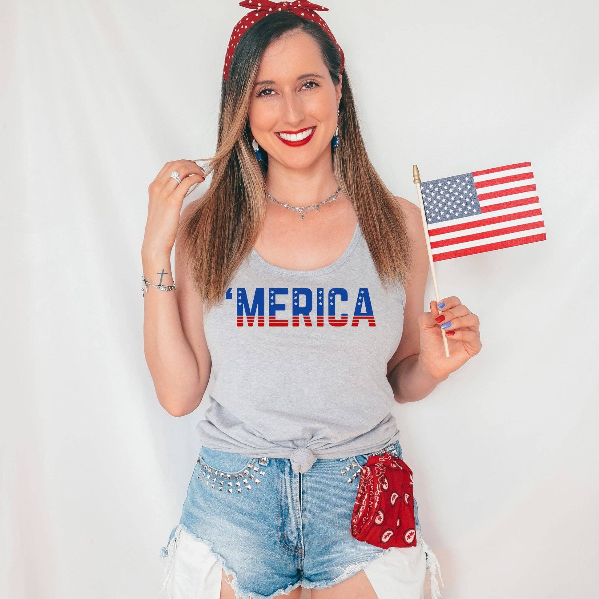 Merica 4th of July Tank Top J3