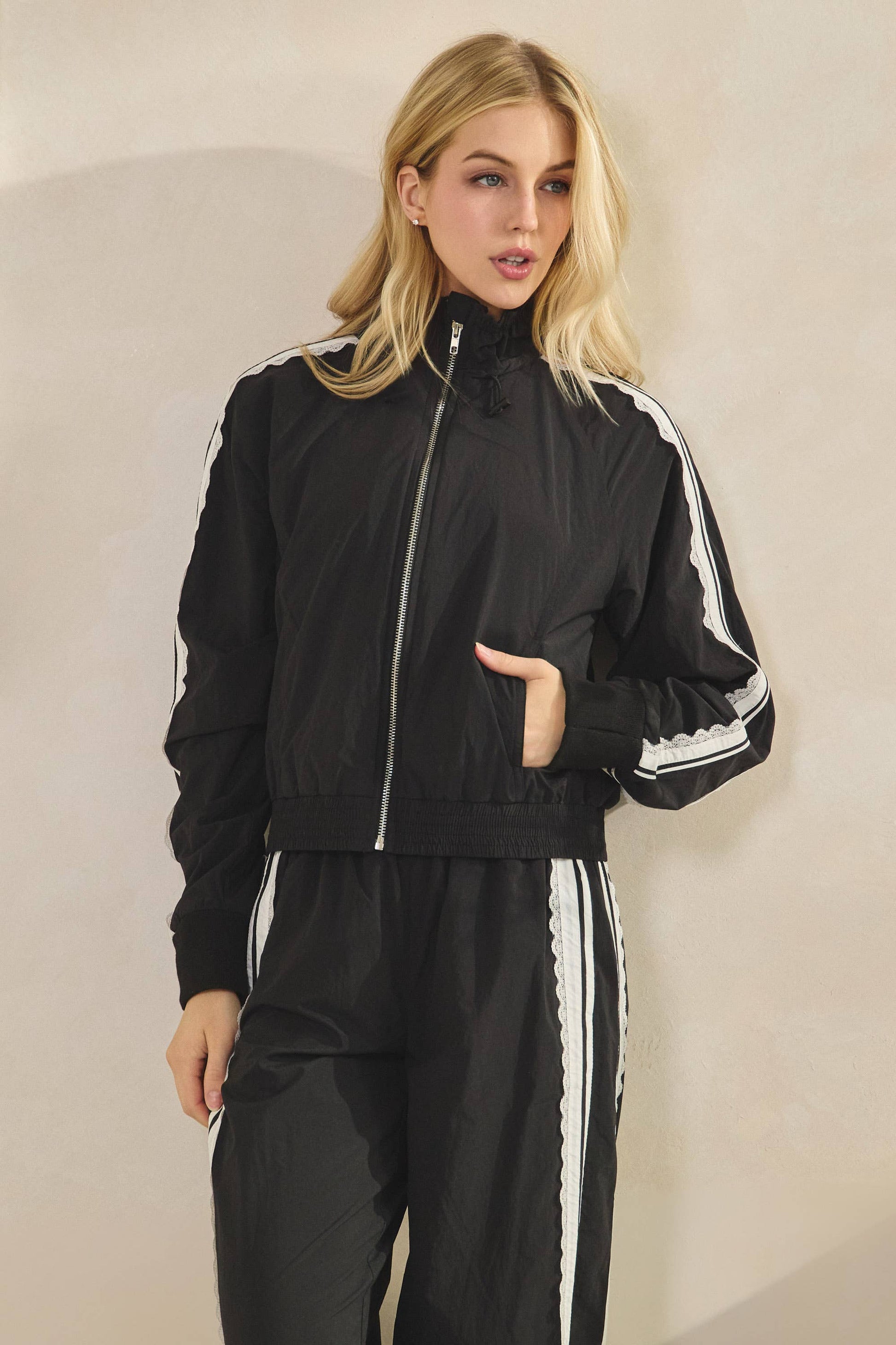 Nylon Laced Track Jacket