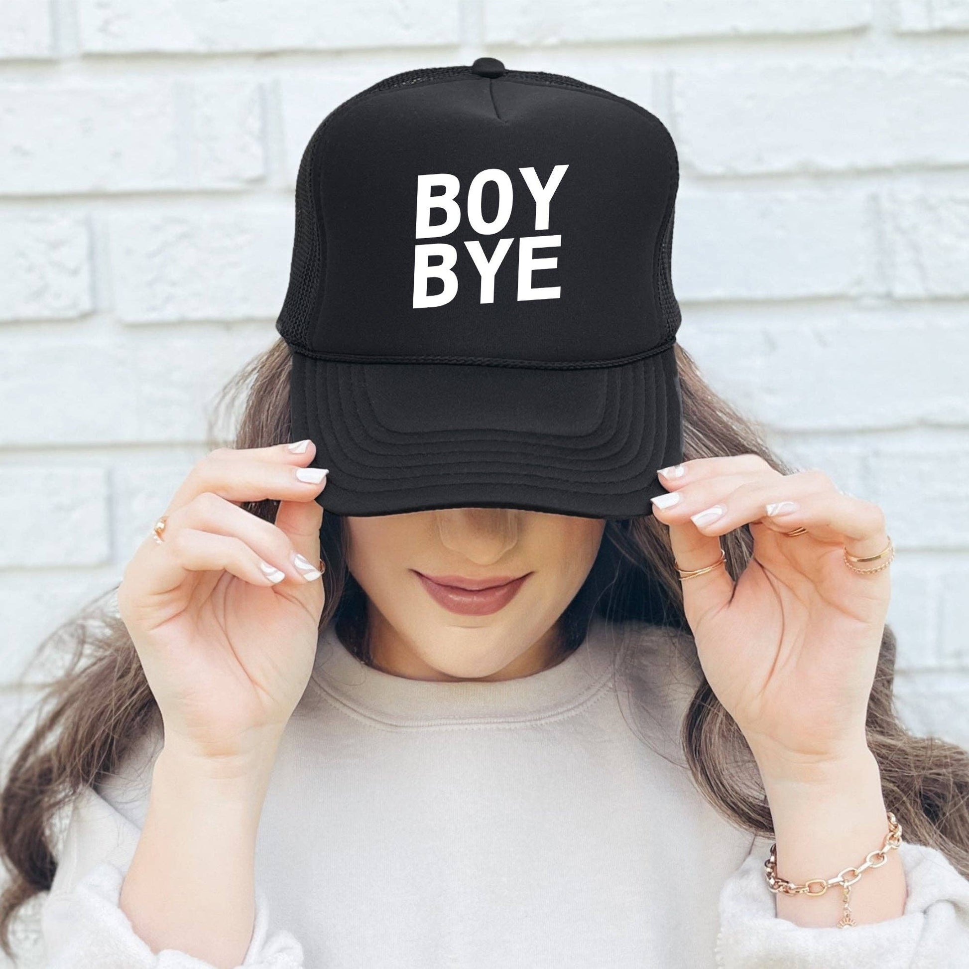 Boy Bye, Sassy, Funny, Black Snapback Trucker Hat