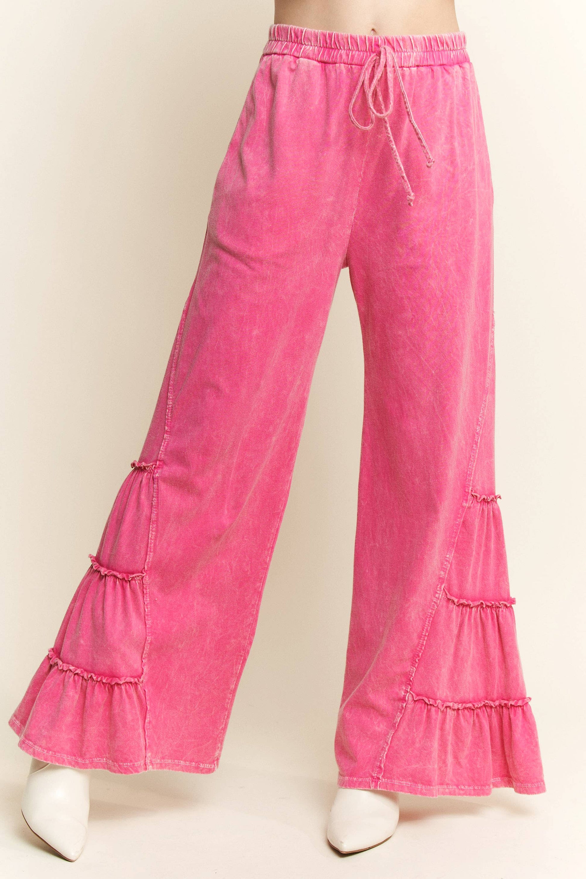 MineralWash SideRuffle Flare pants