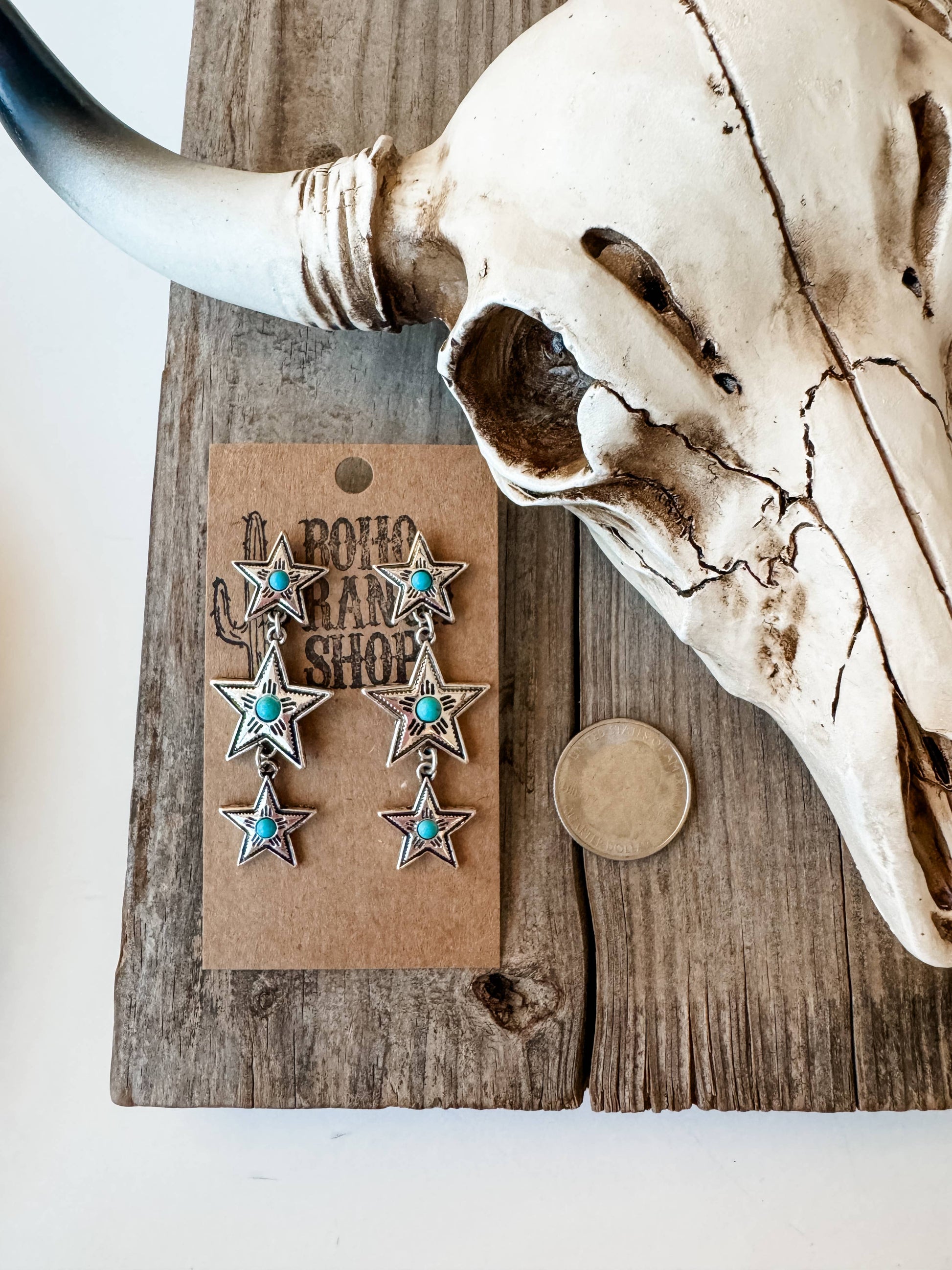 Western Star Dangle Earrings