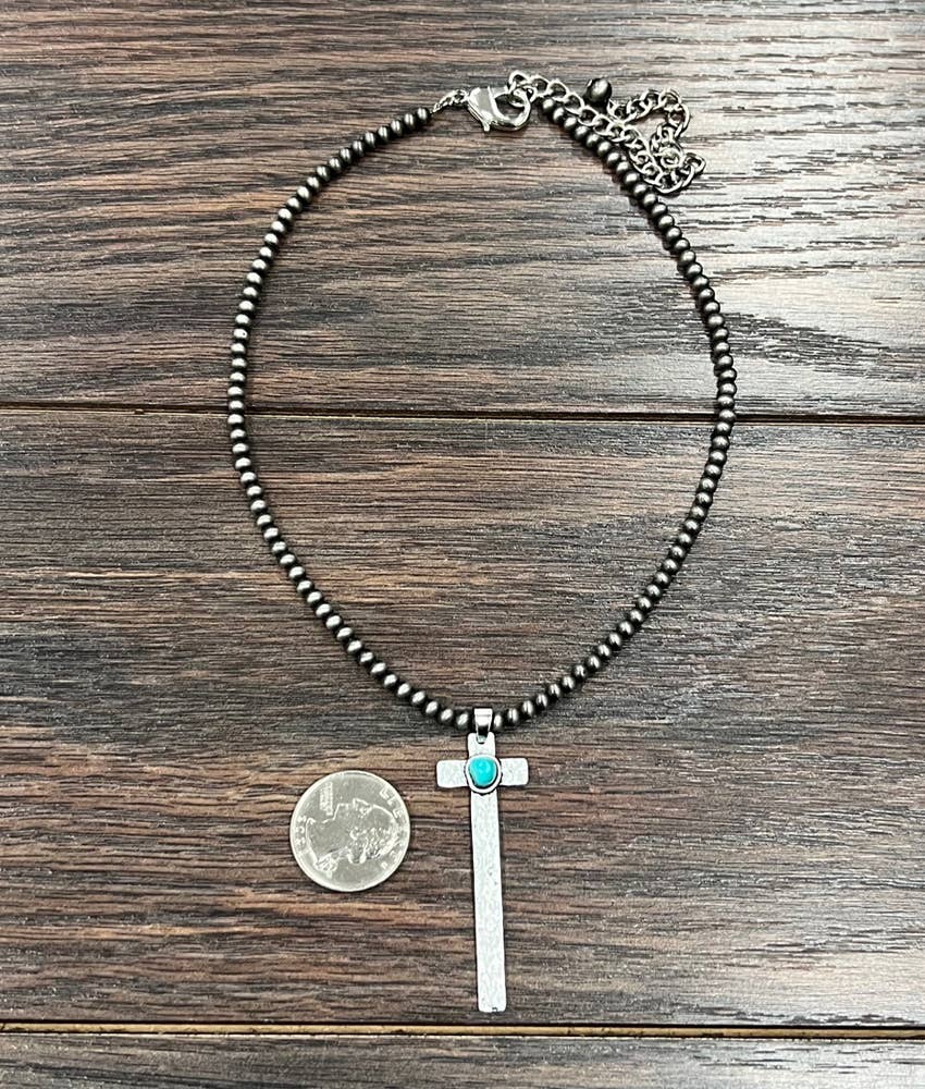 735151, Navajo Cross Turquoise Necklace