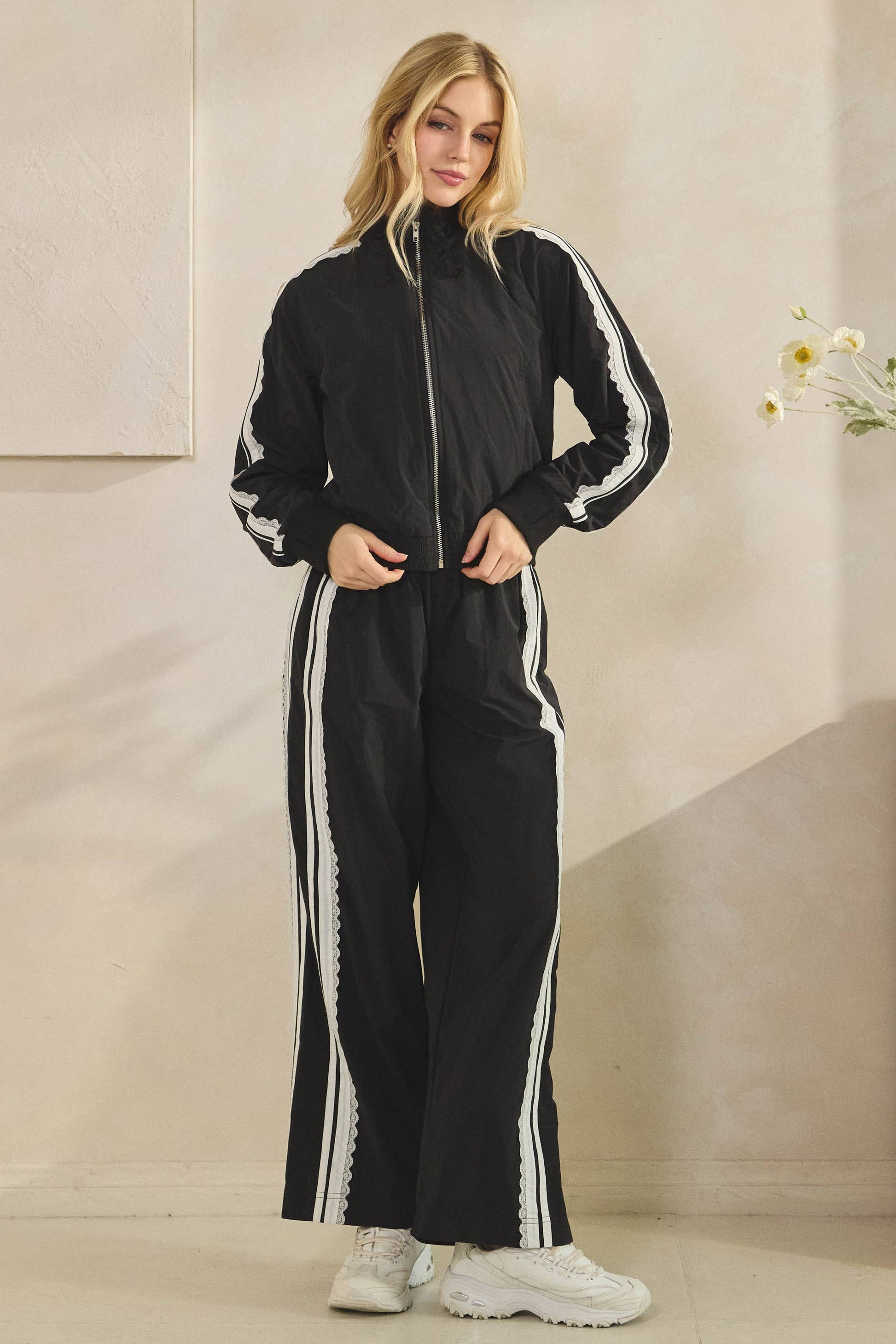 Nylon Laced Track Jacket