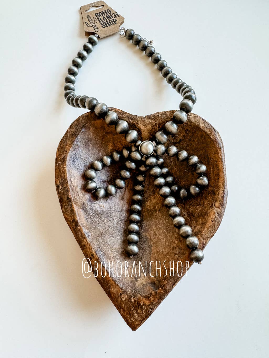 Western Navajo Bead Large Bow Necklace