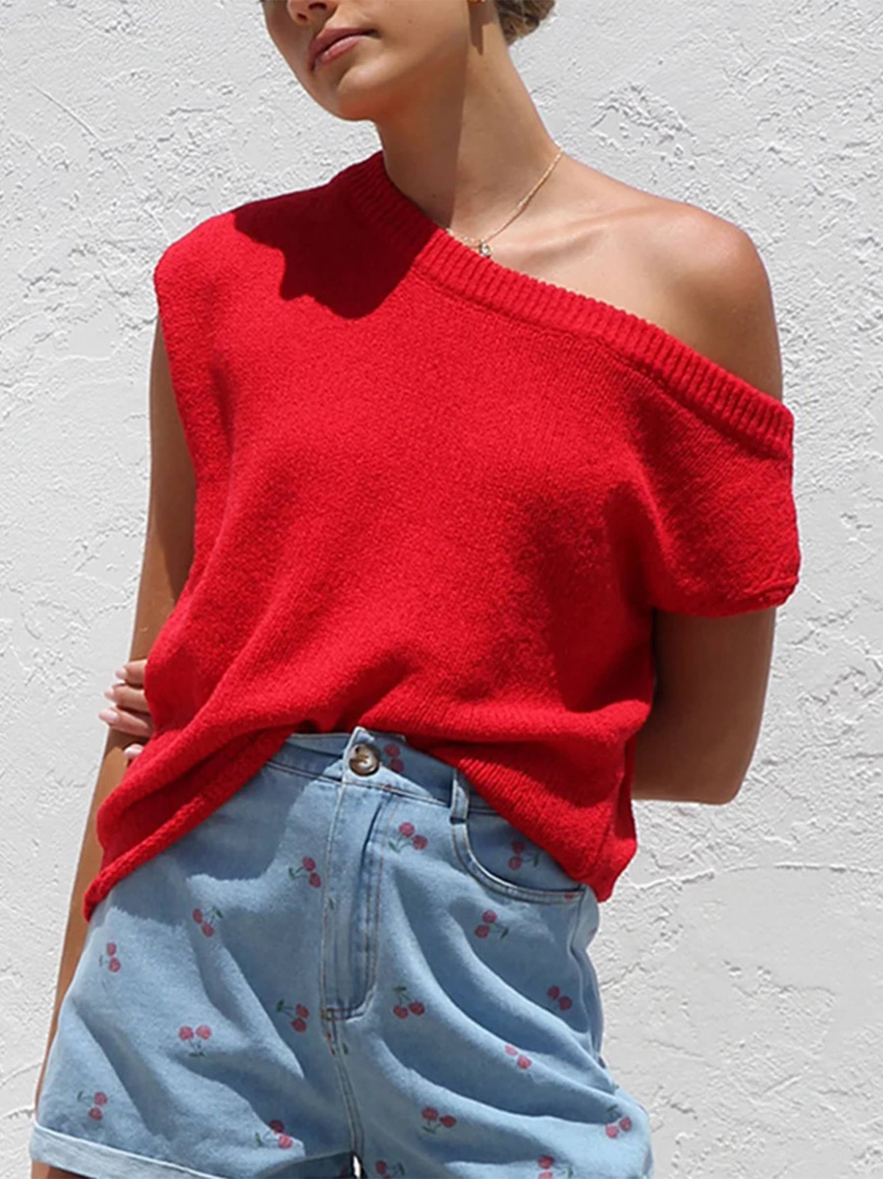 Solid Color Knitted Pullover
