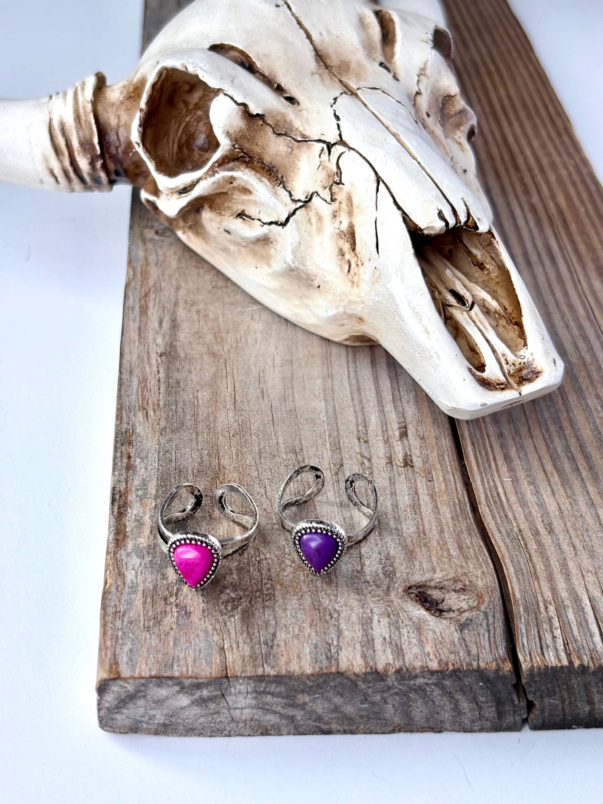 Western Teardrop Stone Adjustable Ring 
