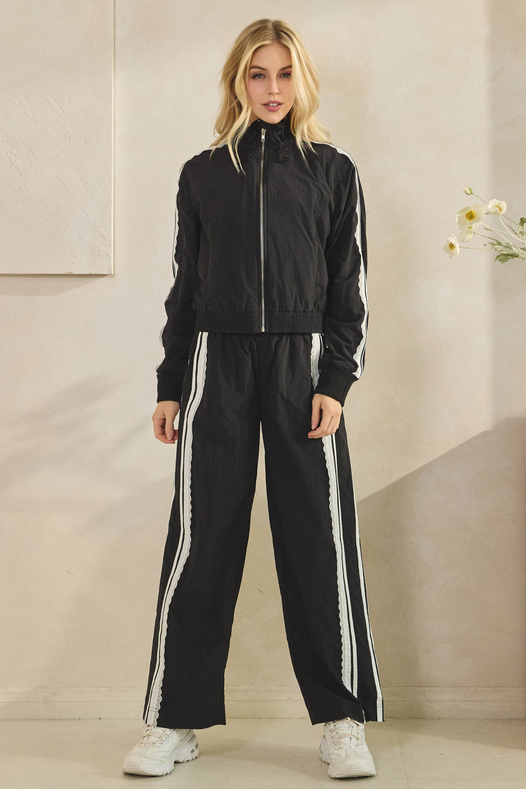 Nylon Laced Track Jacket