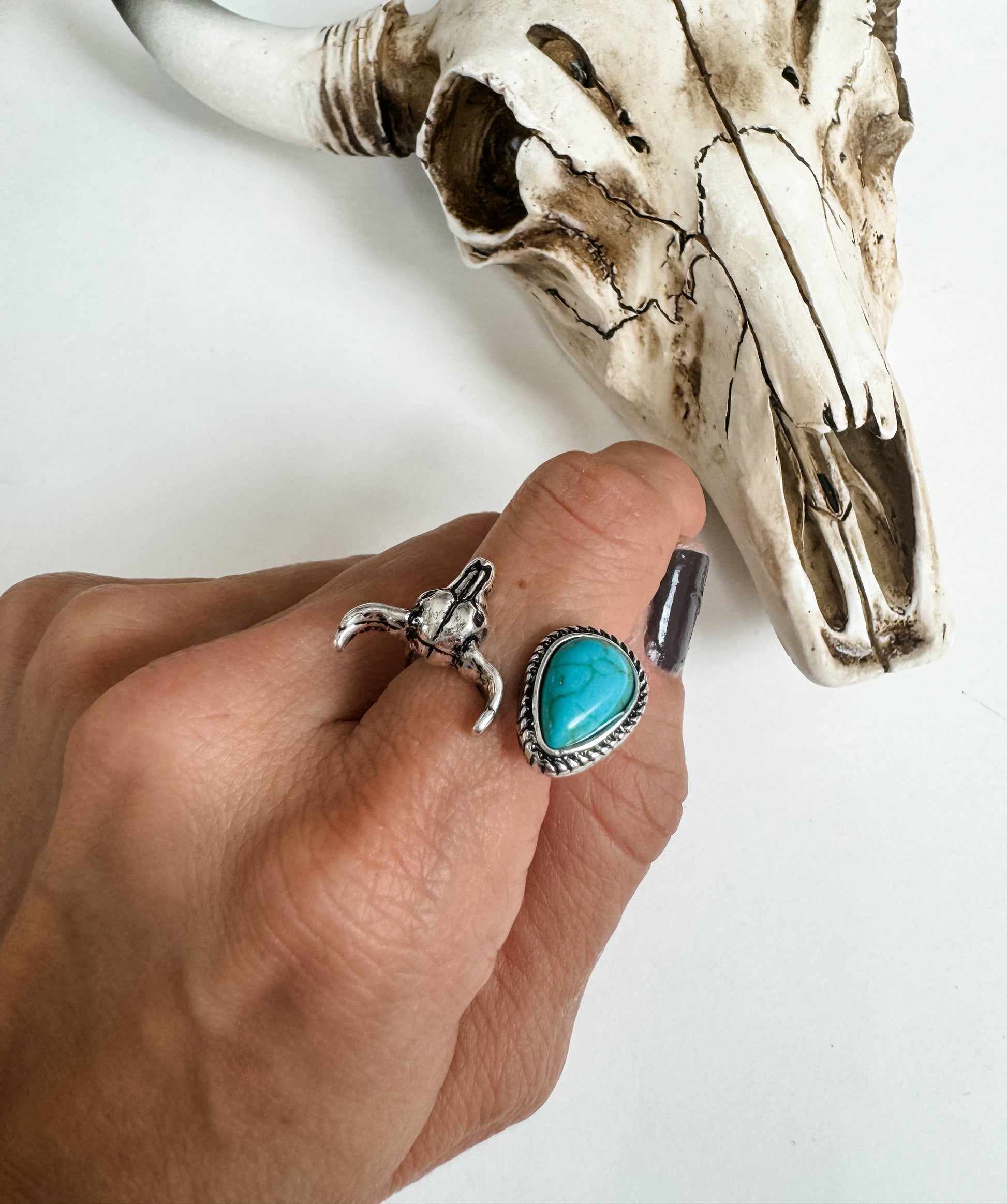 Western Steer Longhorn Cuff Ring