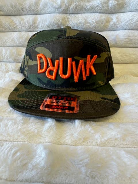 DRUNK puff embroidery  snapback
