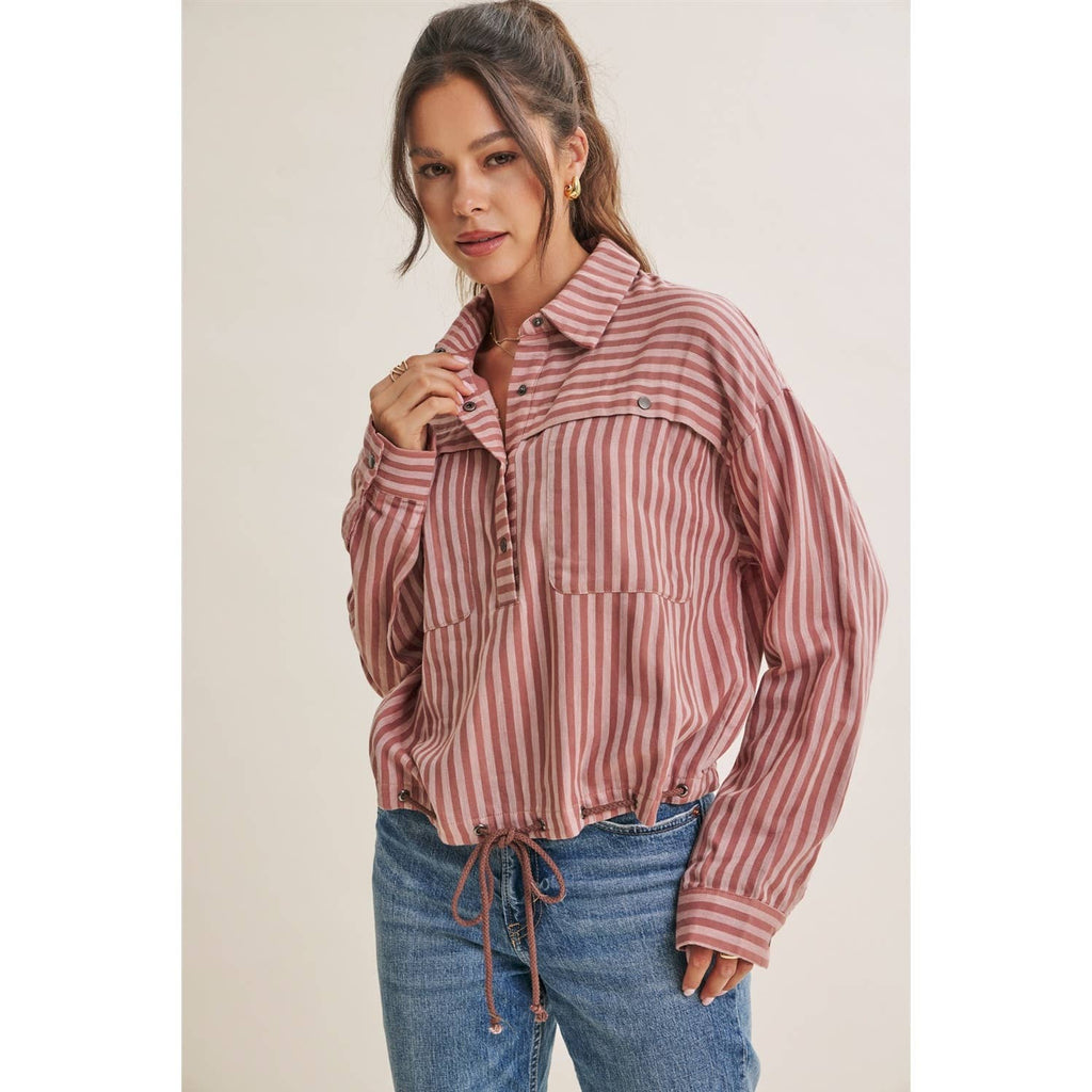 DESERT MORNING STRIPE DRAWSTRING PULLOVER