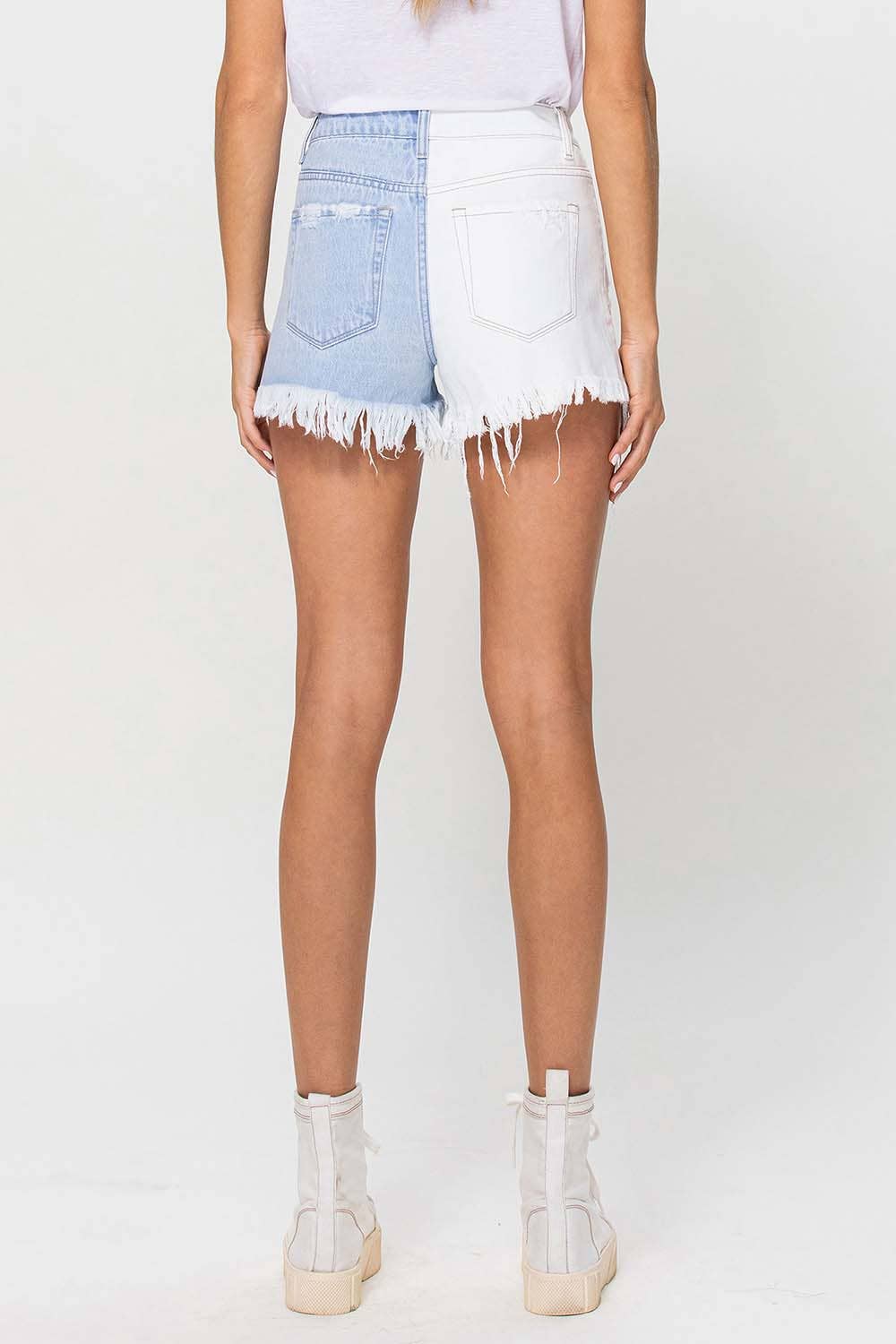 HIGH RISE COLOR BLOCK SHORTS