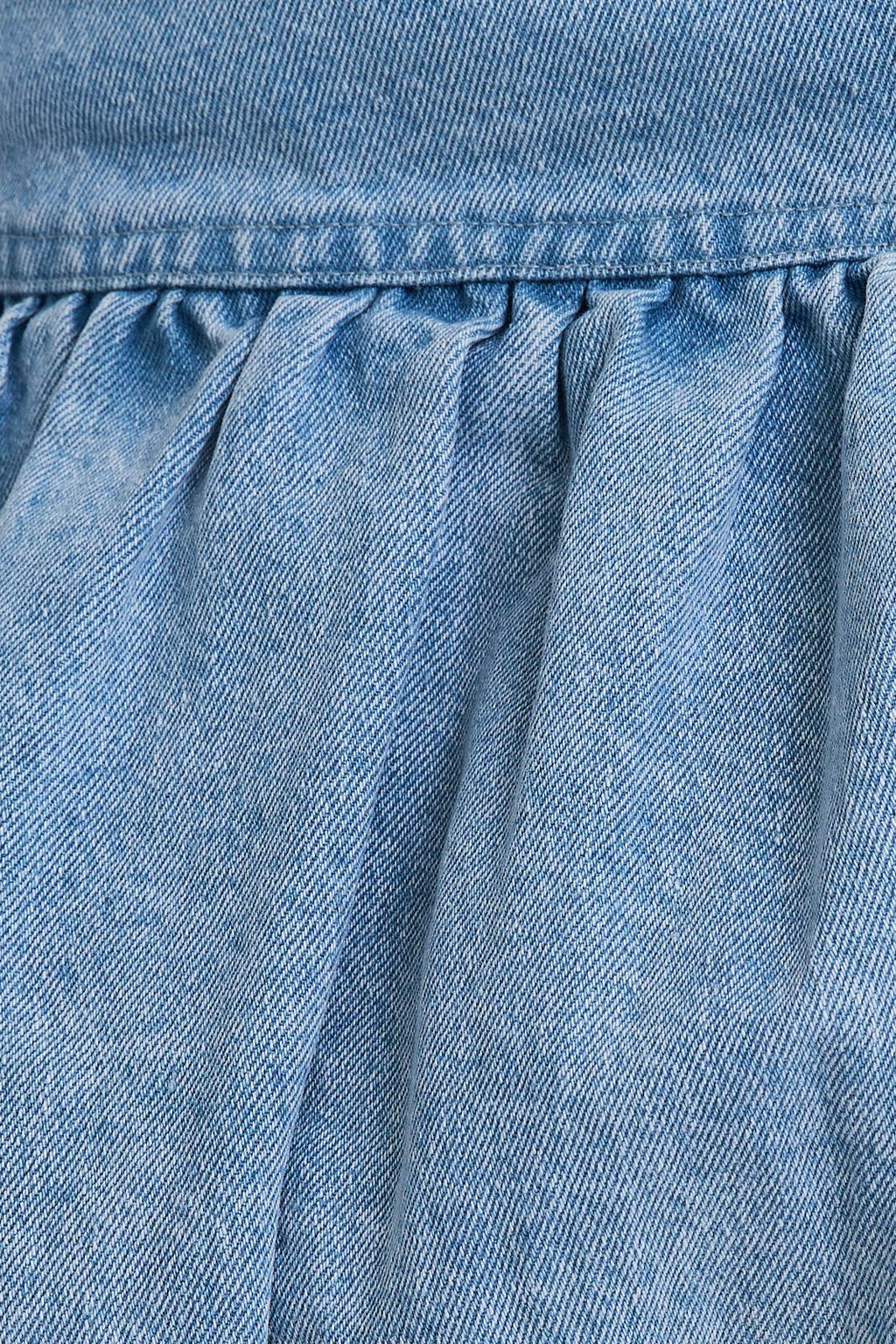 PUFF HEM DENIM MINI SKIRT