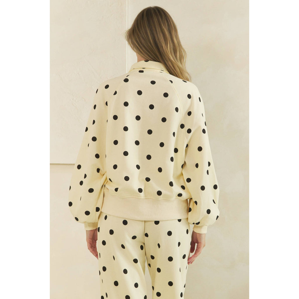 Playful Charm Polka Dot Quarter Zip