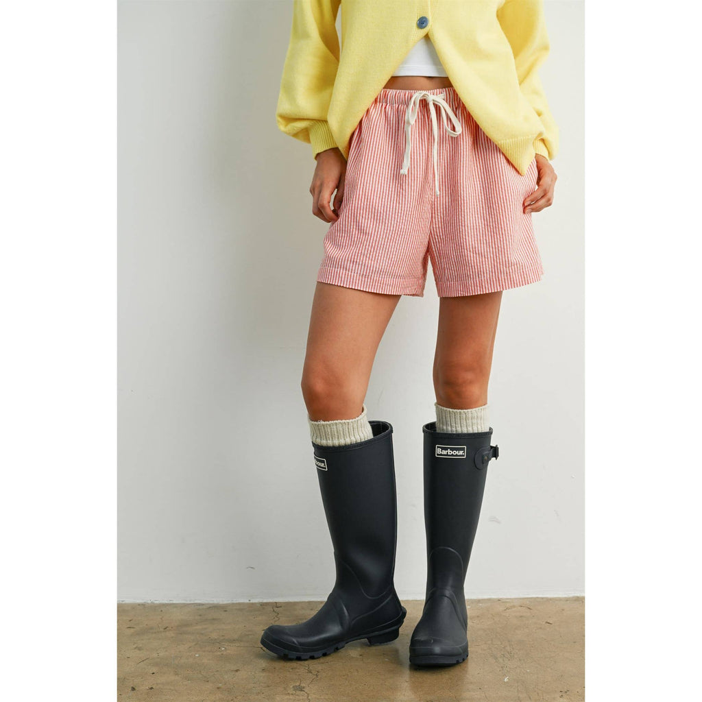 Casual Striped Drawstring Shorts