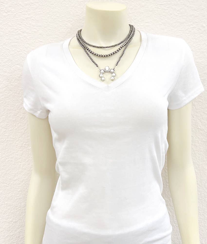 739412, Handmade Squash Naha White Turquoise Necklace