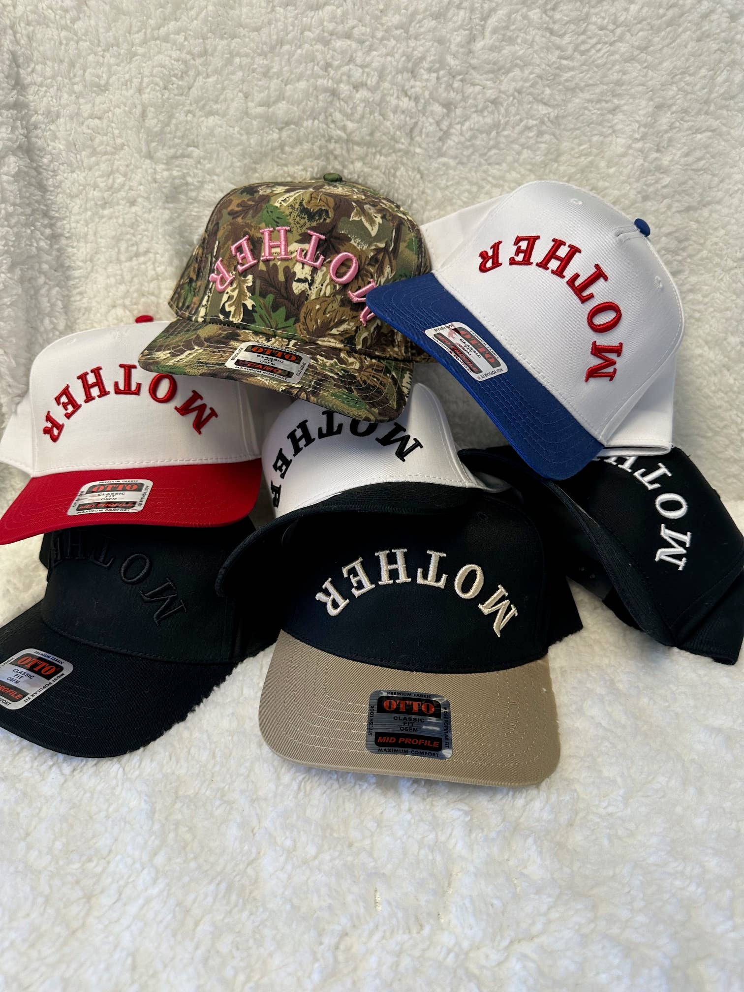 MOTHER  puff Embroidery trucker hat