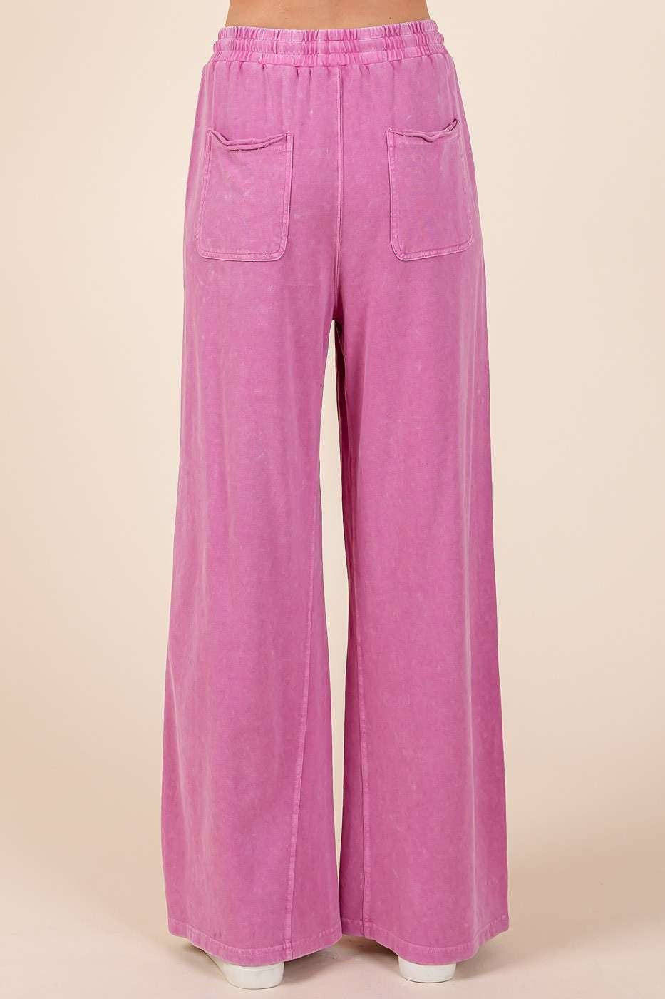FRENCH TERRY WIDE LEG PANTS