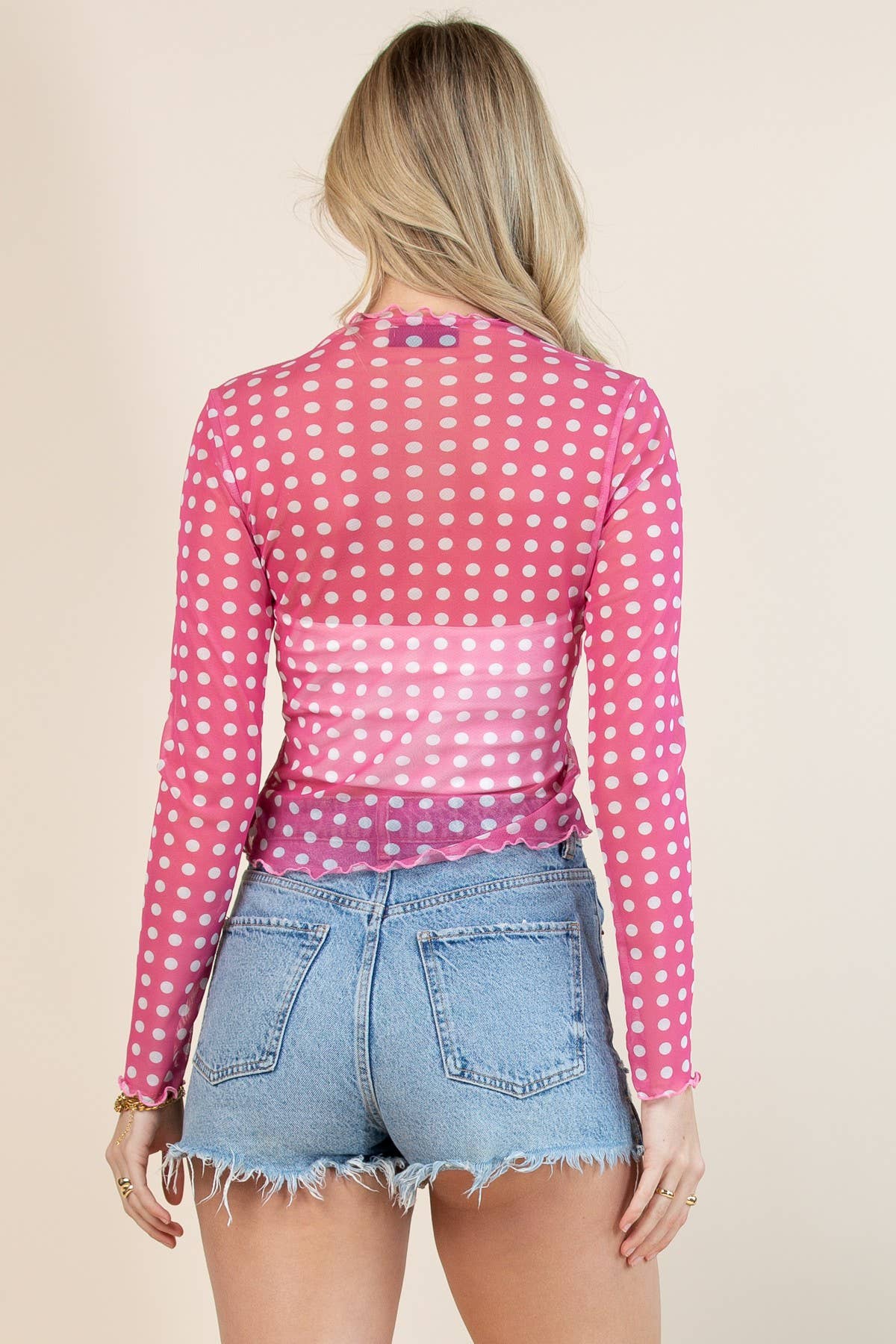 Tilly Polka Dot Print Merrow Mesh Top