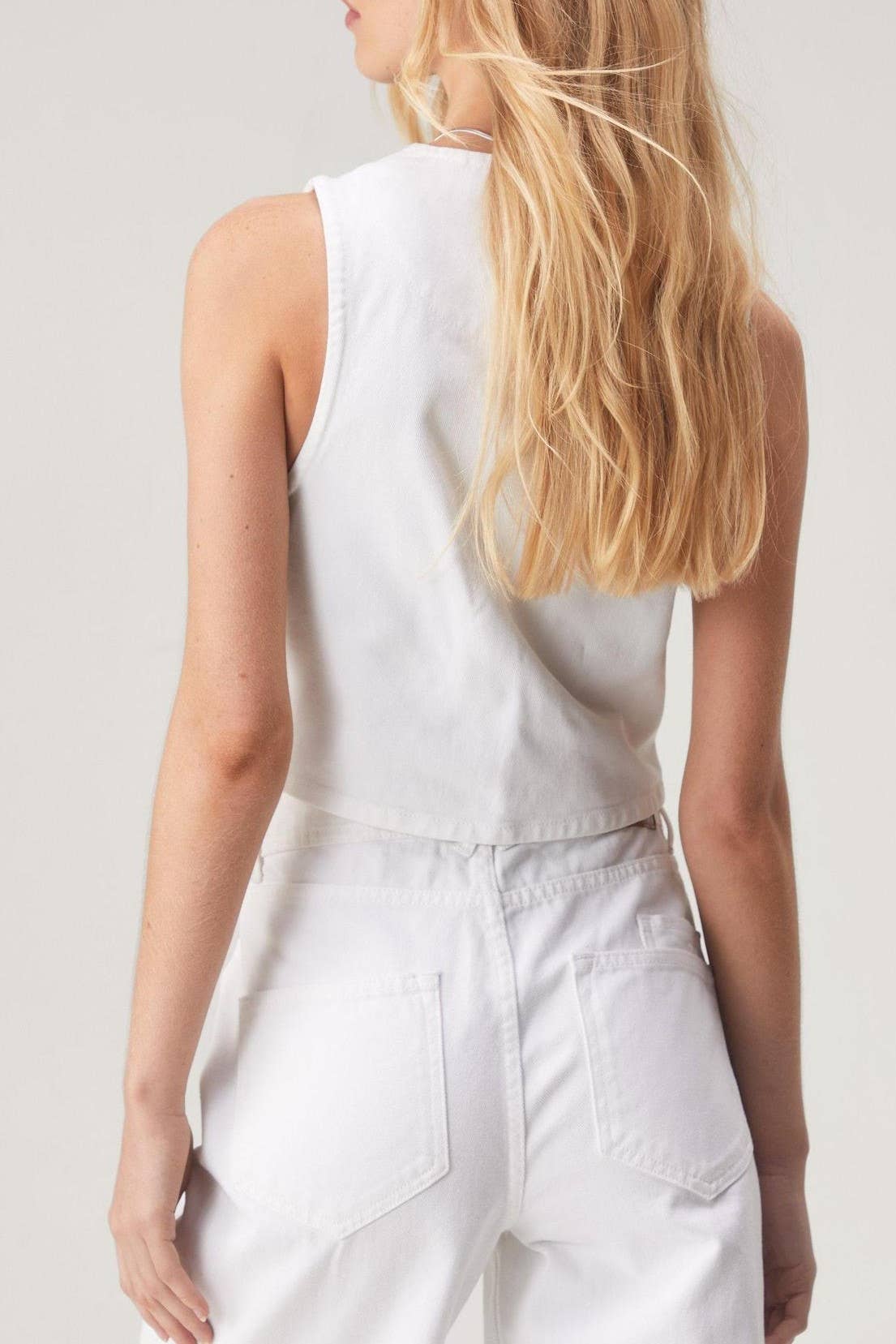 Front bow tie v-neck Denim vest