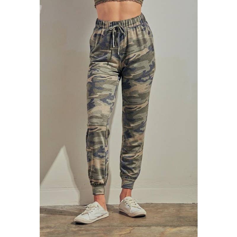CAMOUFLAGE PRINT LOUNGE JOGGER PANTS