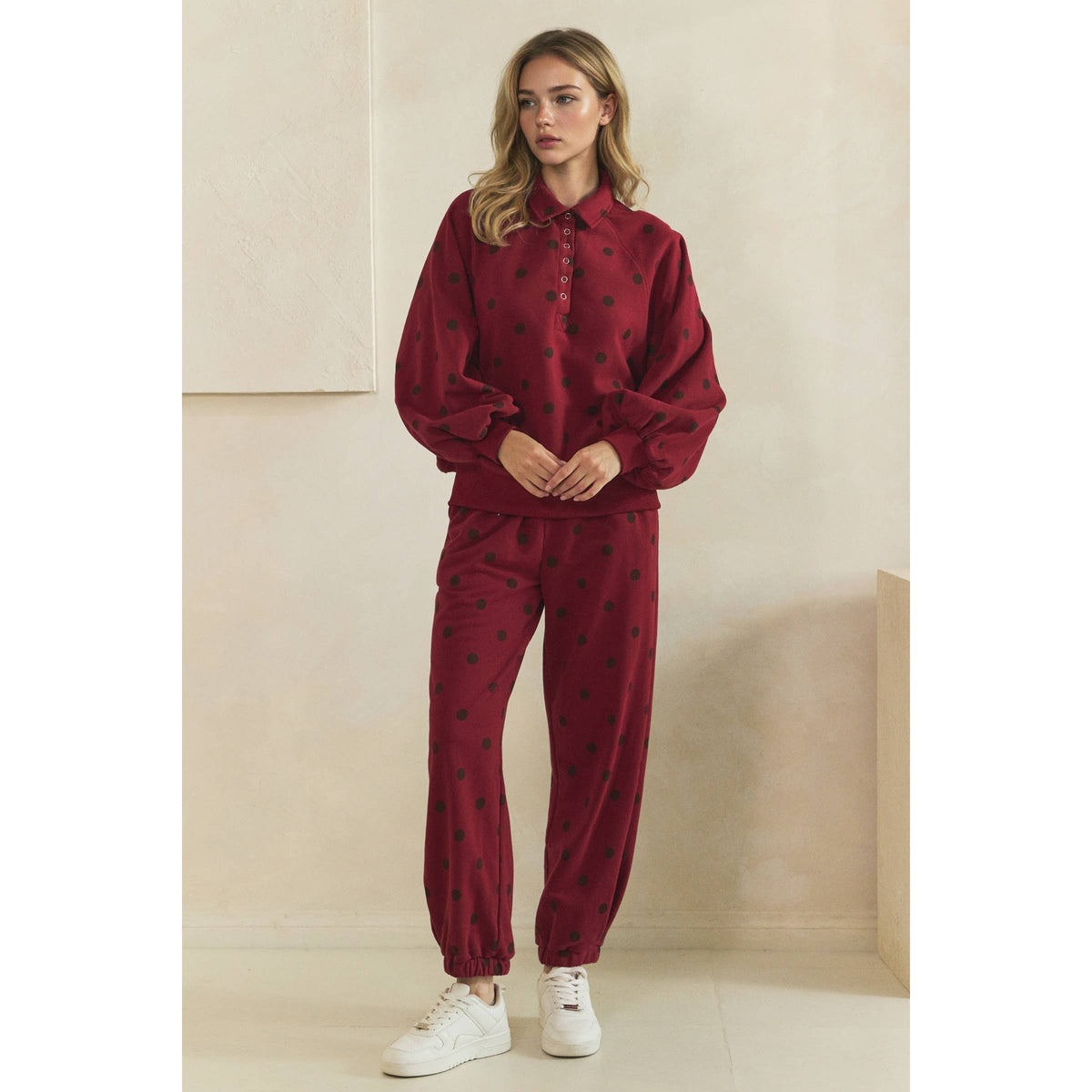 Playful Charm Polka Dot Quarter Zip