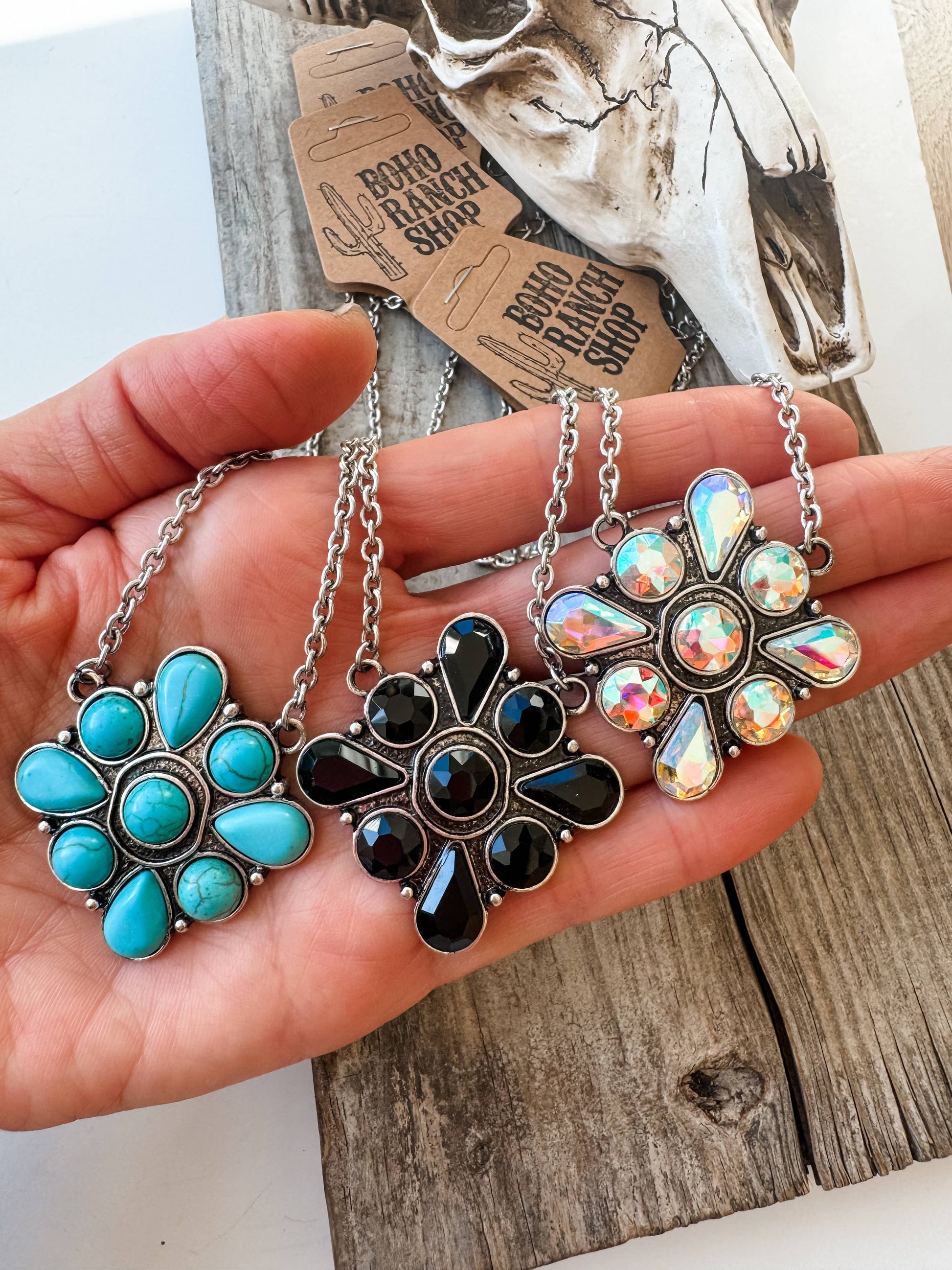 Western Cluster Pendant Necklace