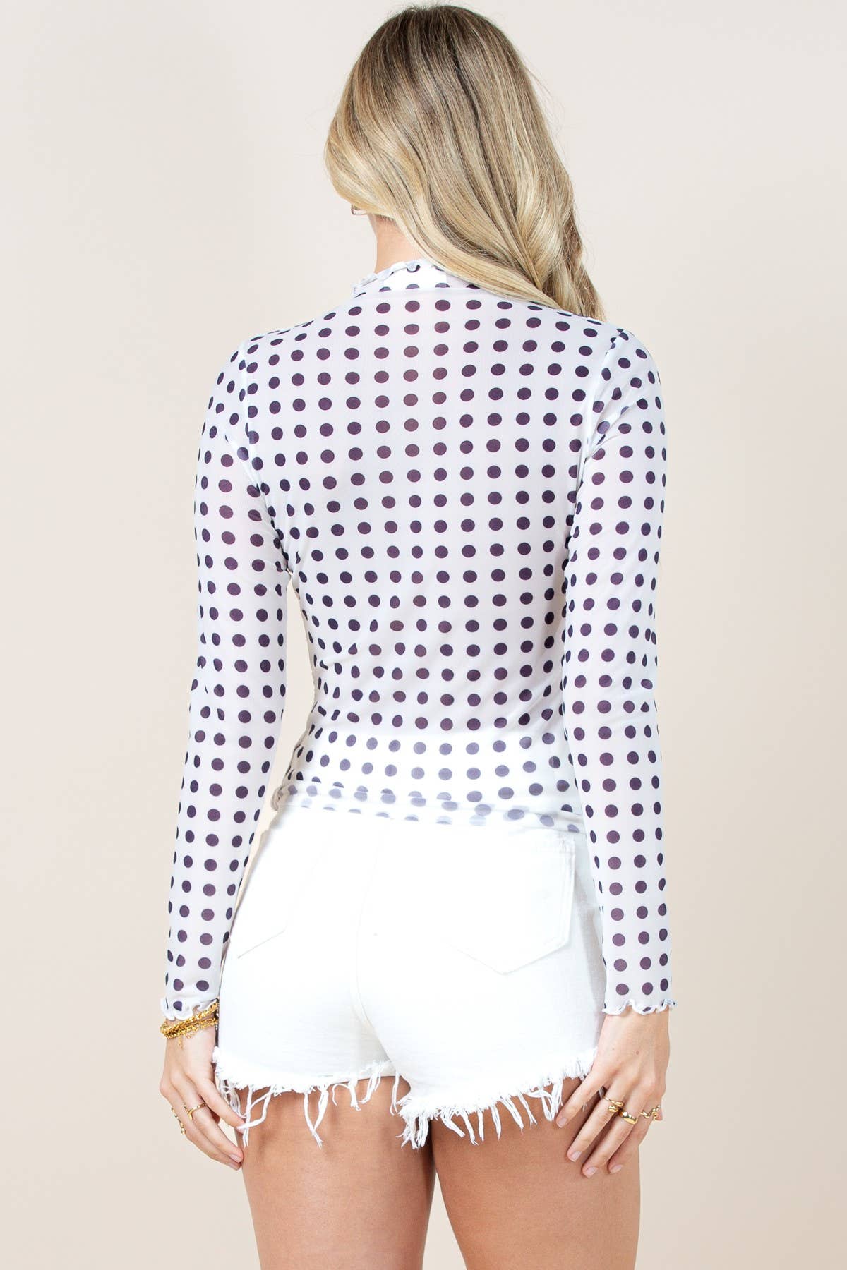 Tilly Polka Dot Print Merrow Mesh Top
