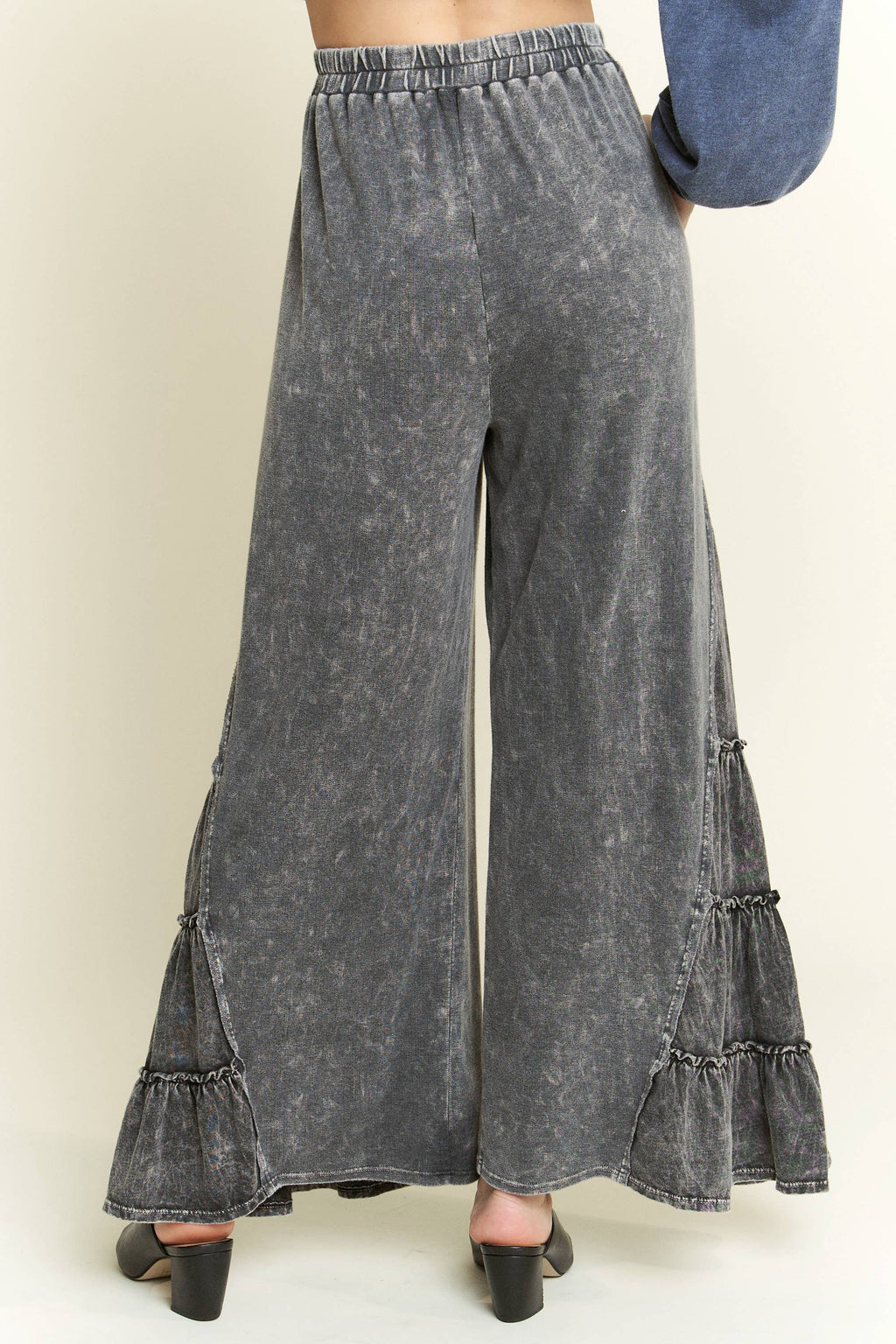 MineralWash SideRuffle Flare pants