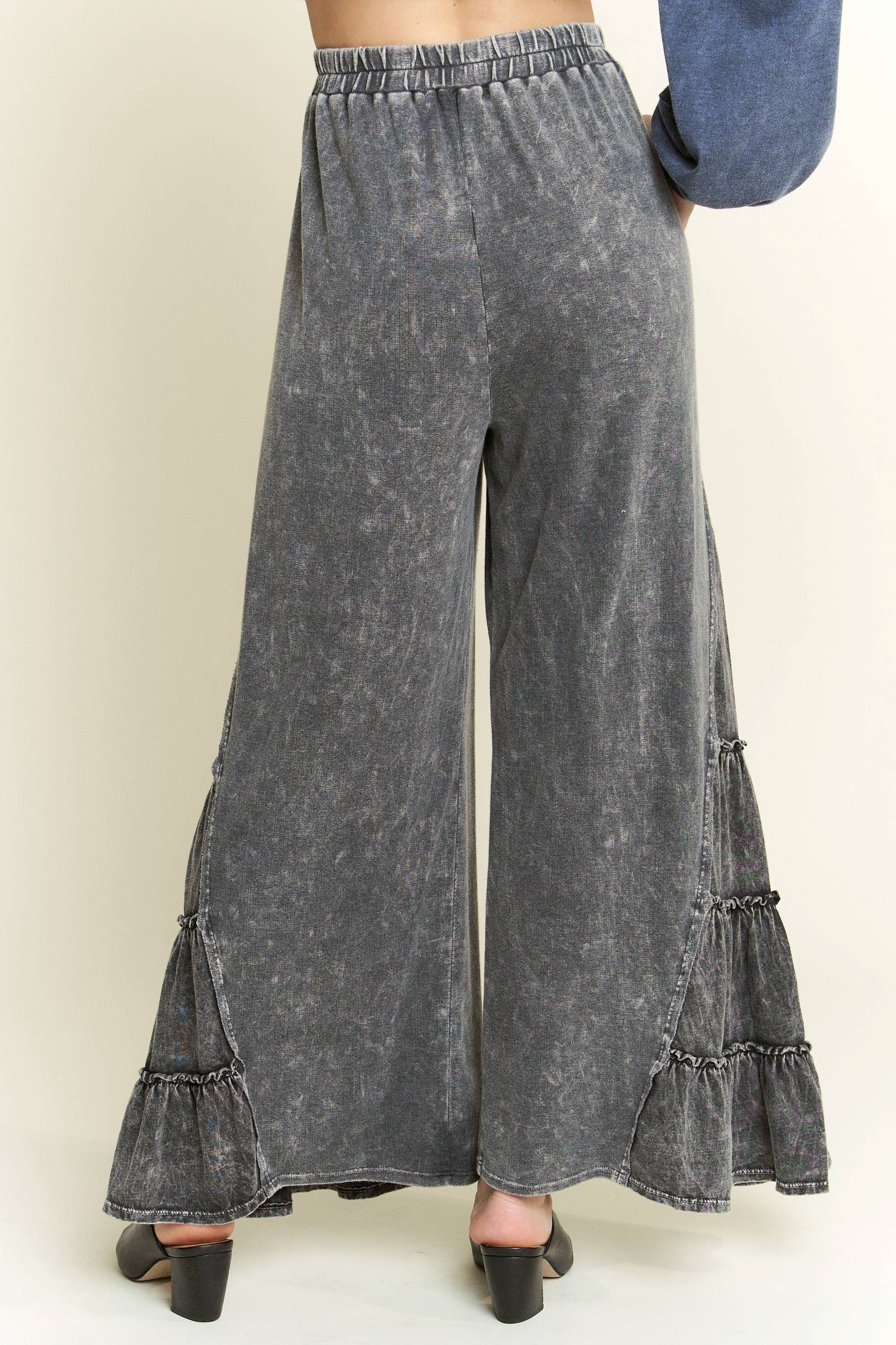 MineralWash SideRuffle Flare pants