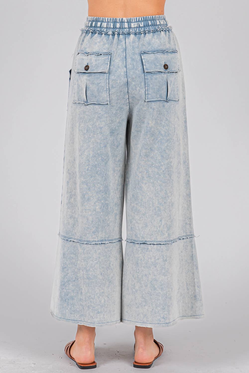 MINERAL WASHED TERRY KNIT PANTS