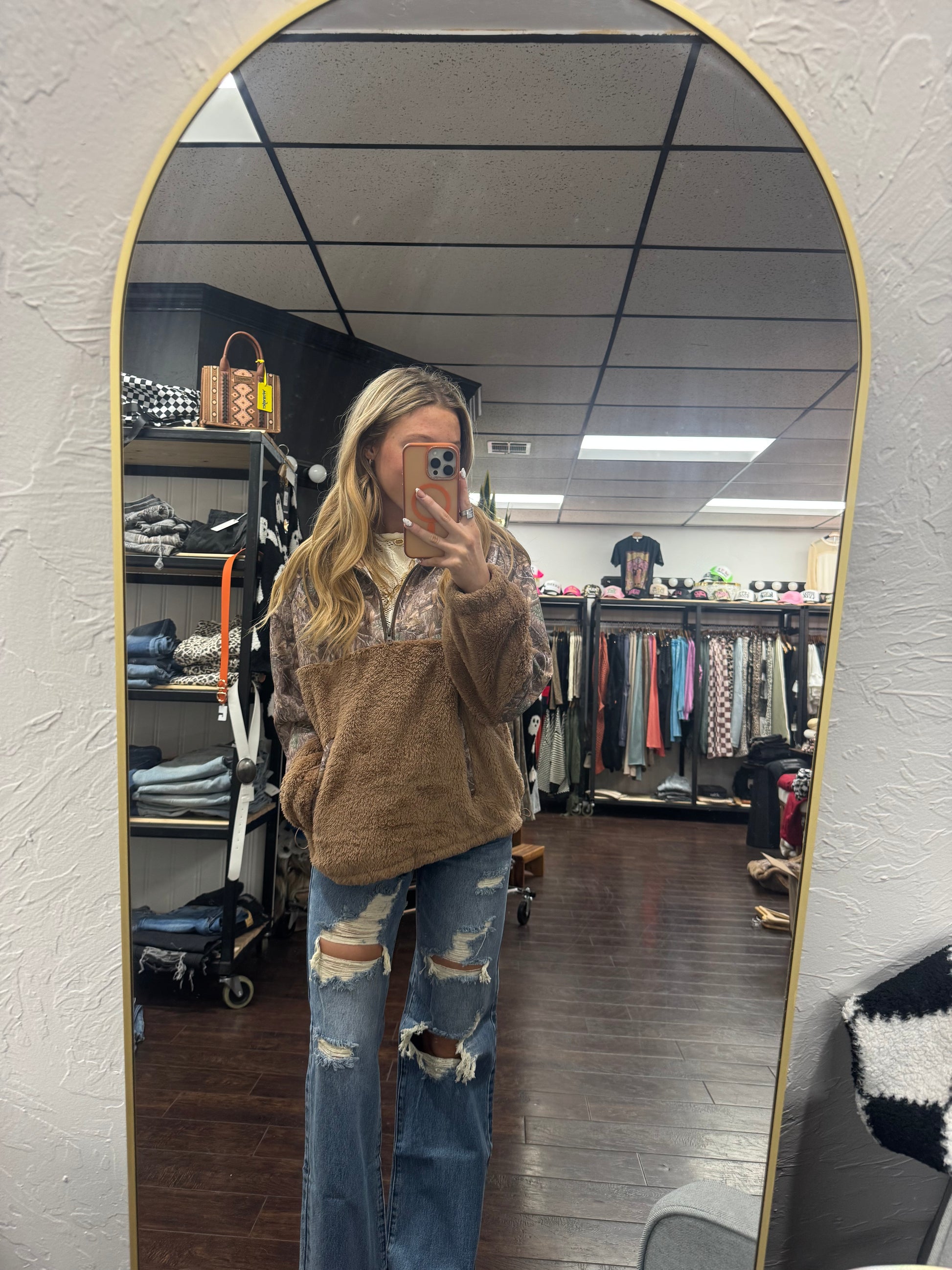 Camo Sherpa pullover