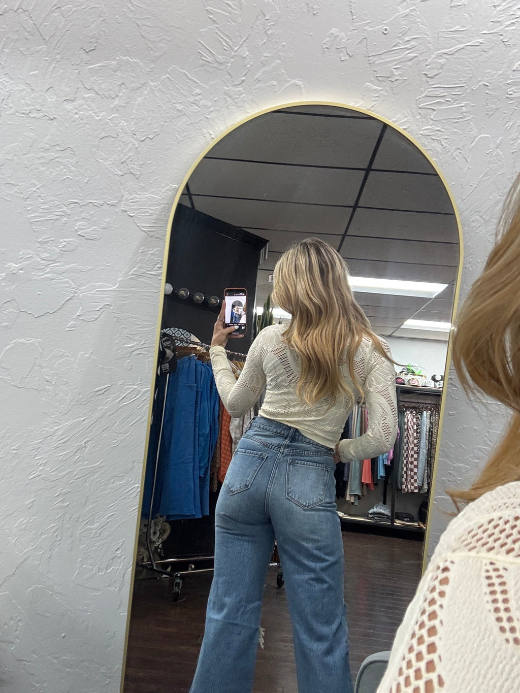 Knit Seamless Jacquard Mock Neck Long Sleeve Top