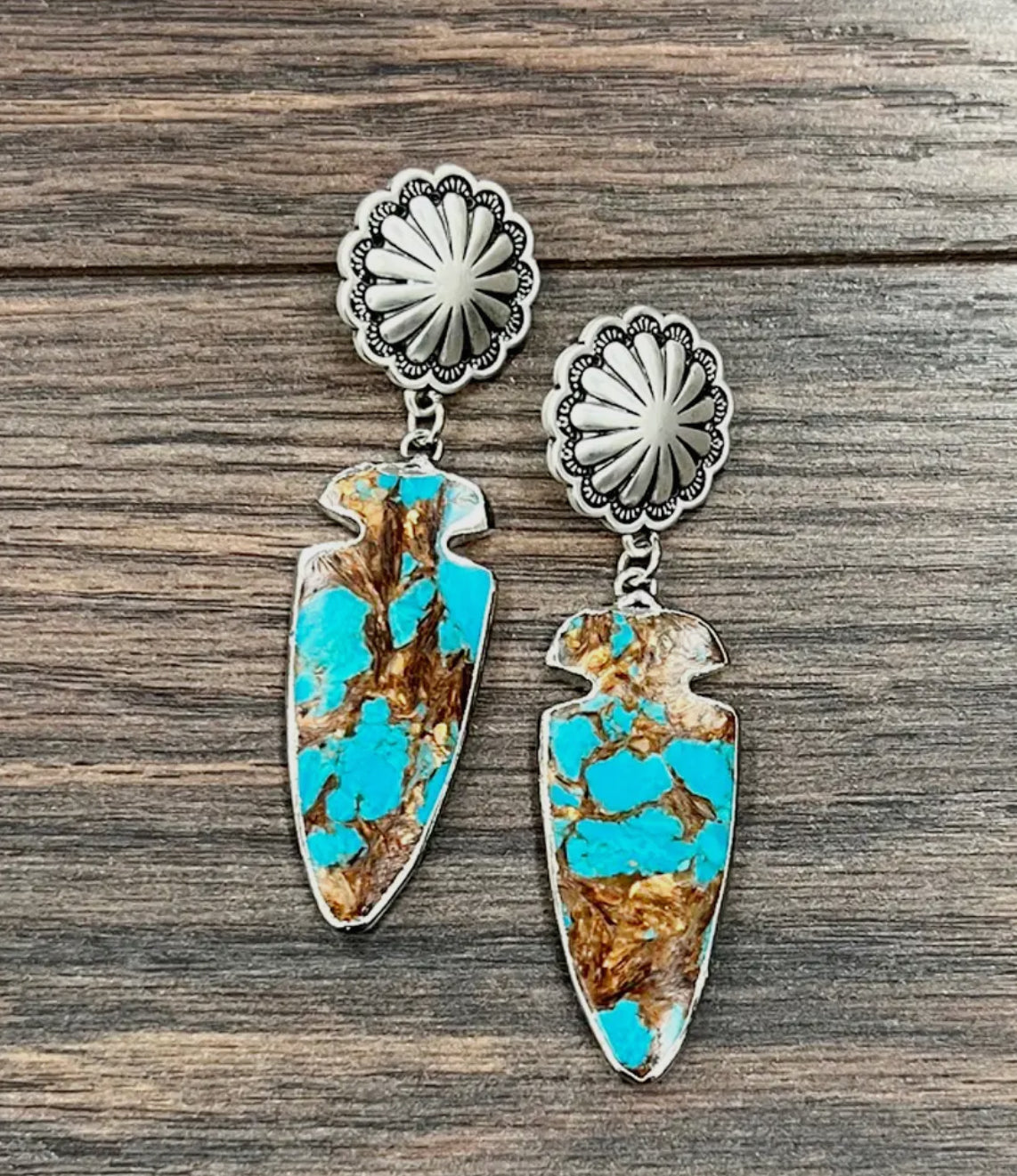 723157, Arrowhead Gemstone Post Earrings