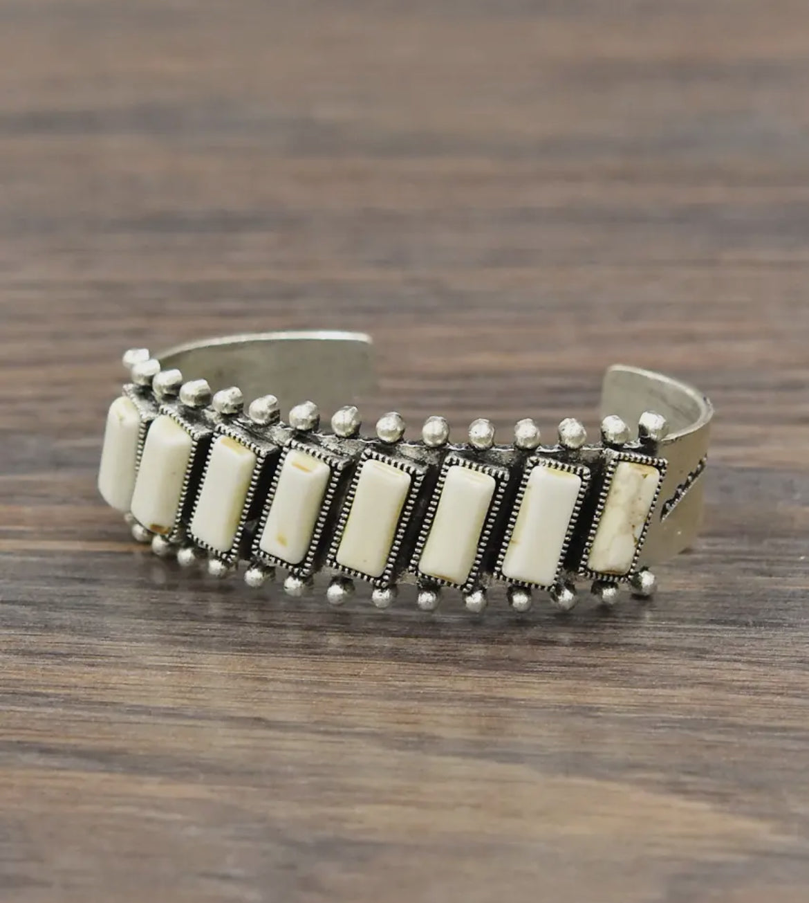 White Turquoise Cuff Bracelet