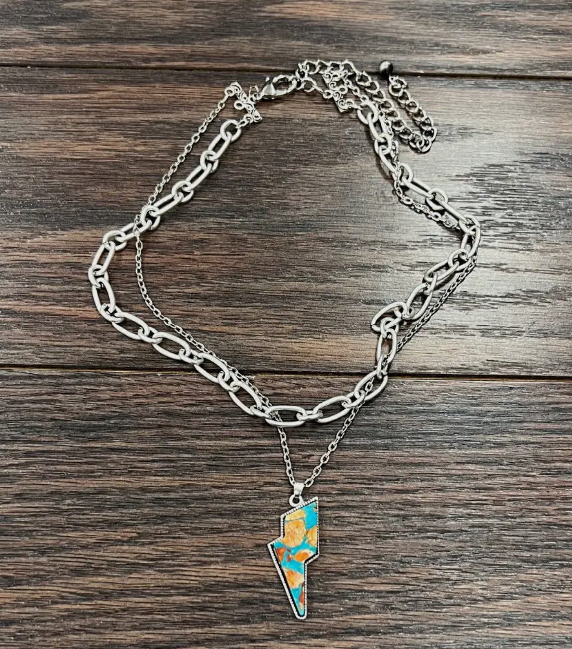 Bolt Gemstone Necklace