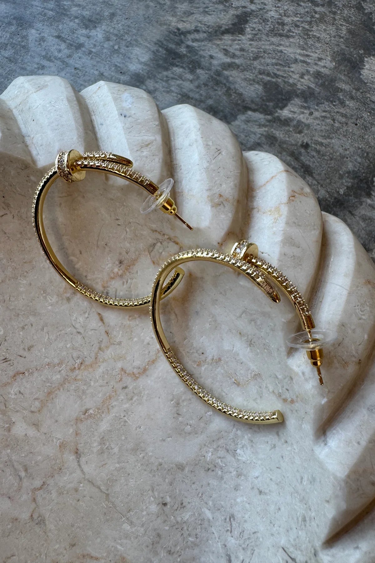 Diamond nailhead earrings