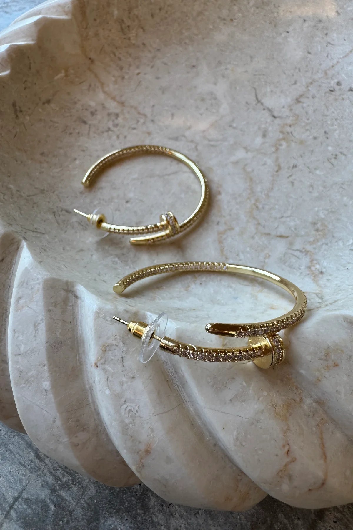 Diamond nailhead earrings