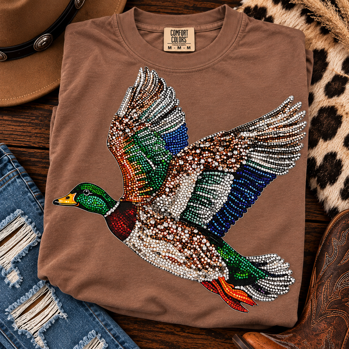 Faux glitter duck