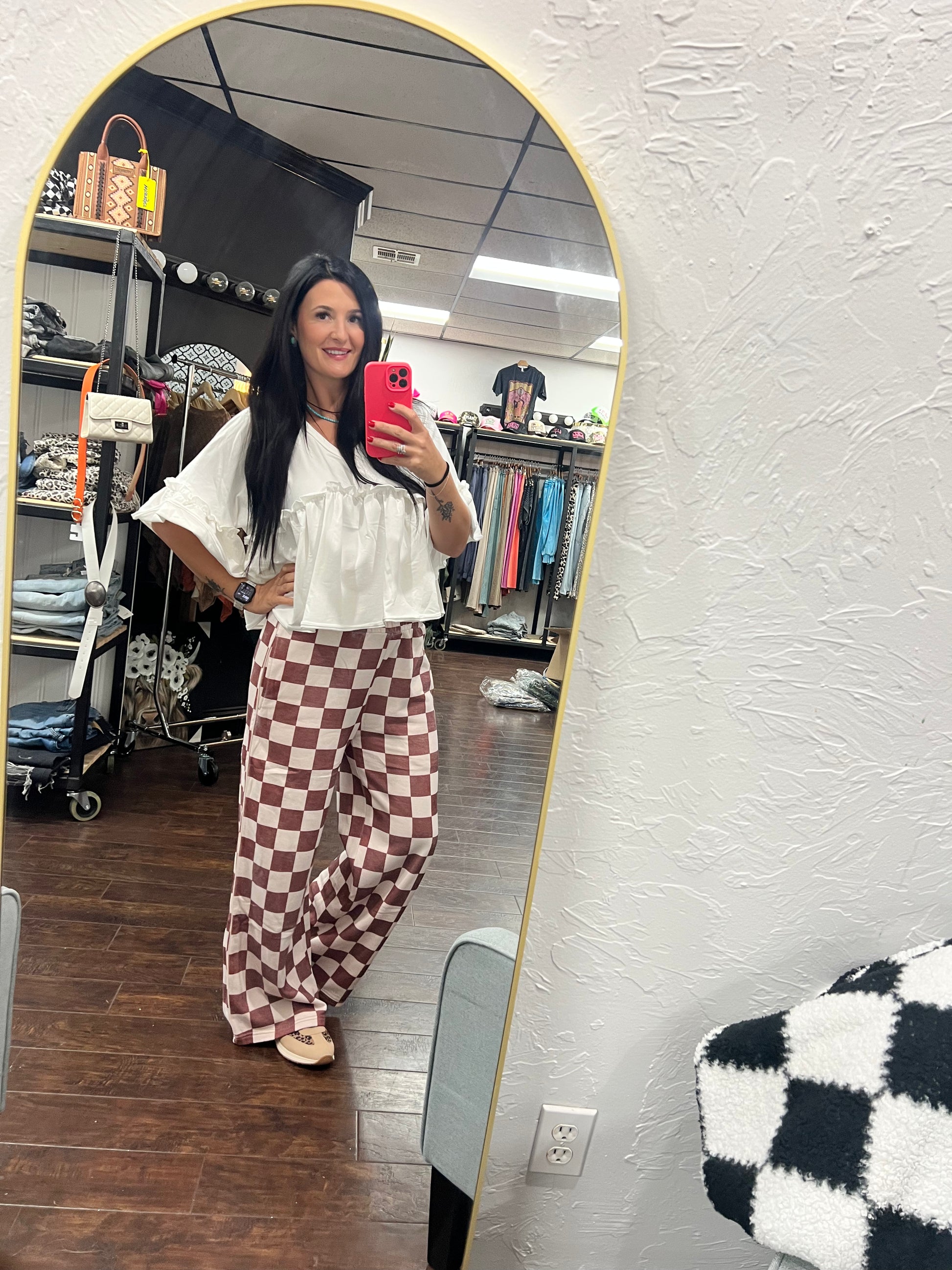 Drive away checkered joggers