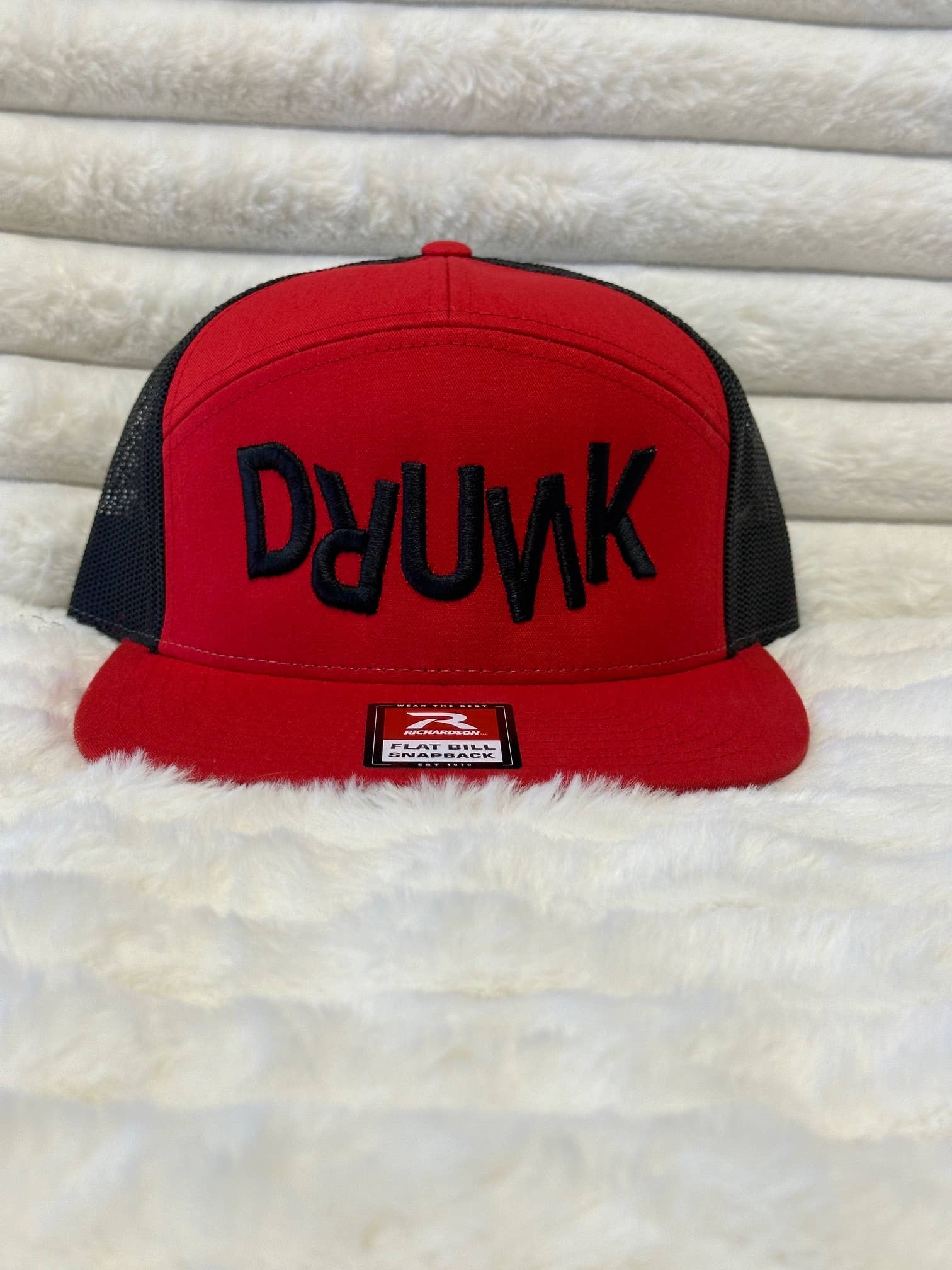 DRUNK puff embroidery  snapback