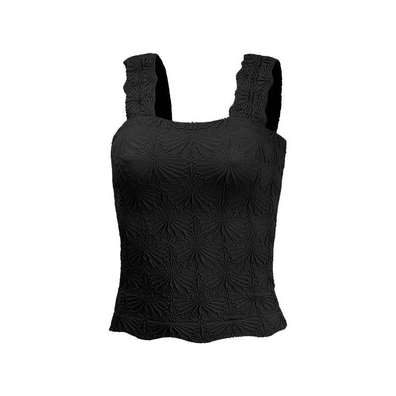 Flowers Jacquard fitted Tank